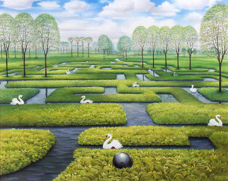 WikiOO.org - Енциклопедия за изящни изкуства - Живопис, Произведения на изкуството Jacek Yerka - Spring Labyrinth