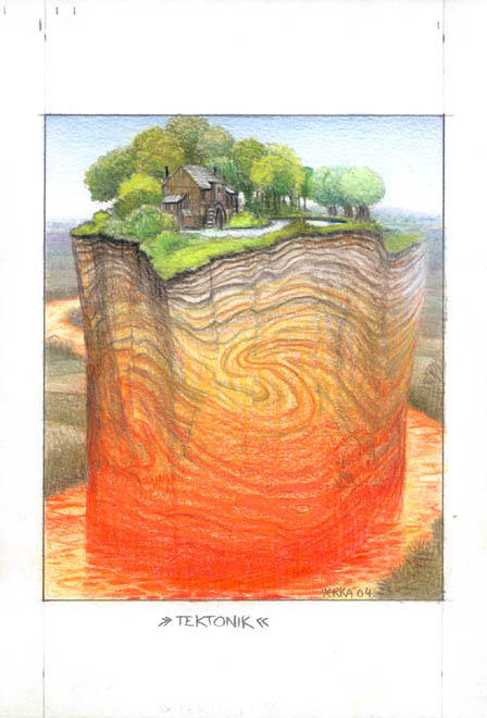 Wikioo.org - The Encyclopedia of Fine Arts - Painting, Artwork by Jacek Yerka - Tectonics