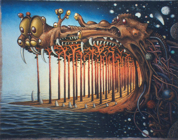 WikiOO.org - Εγκυκλοπαίδεια Καλών Τεχνών - Ζωγραφική, έργα τέχνης Jacek Yerka - Breath of the Dragon