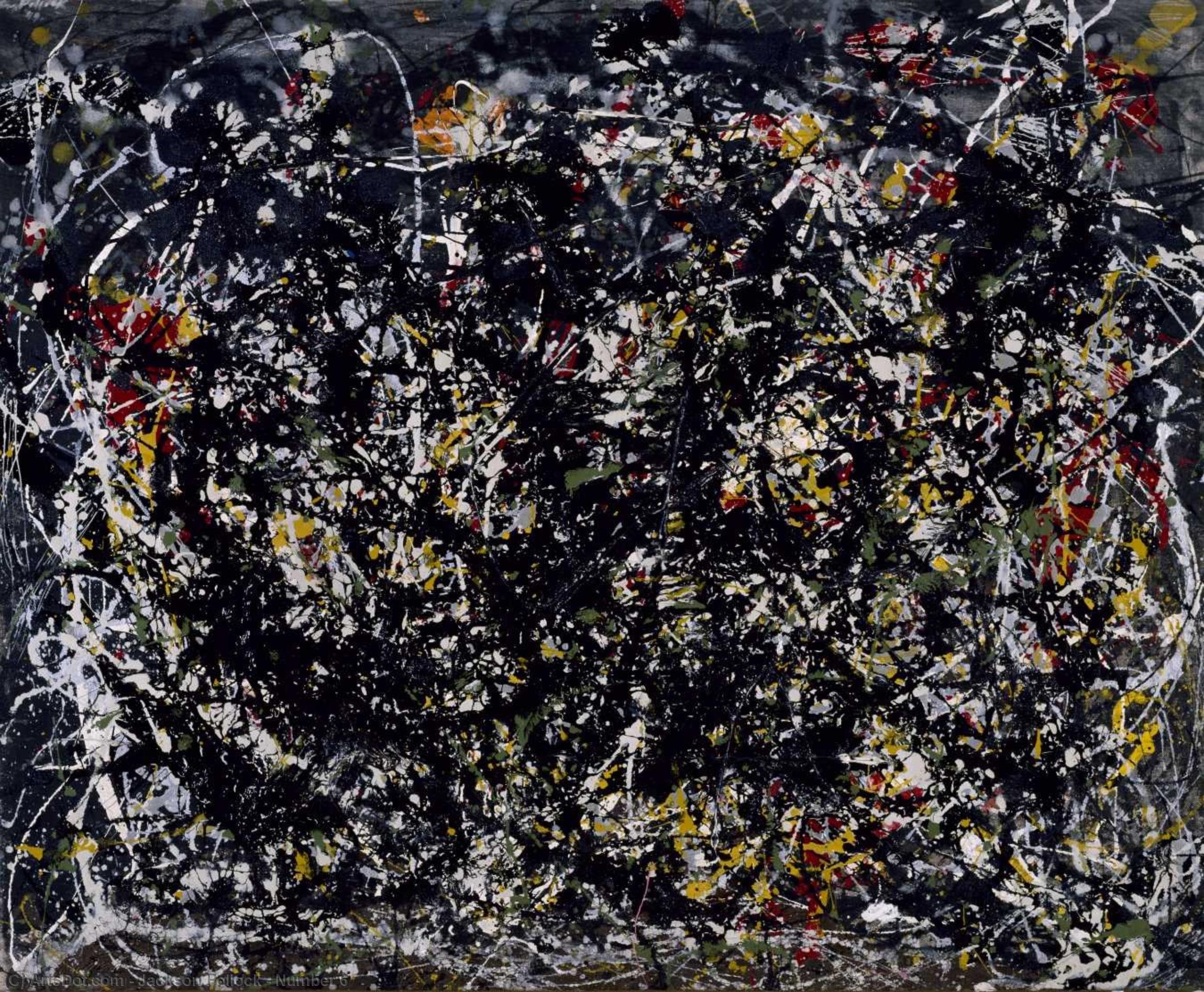 Wikioo.org - Encyklopedia Sztuk Pięknych - Malarstwo, Grafika Jackson Pollock - Number 6