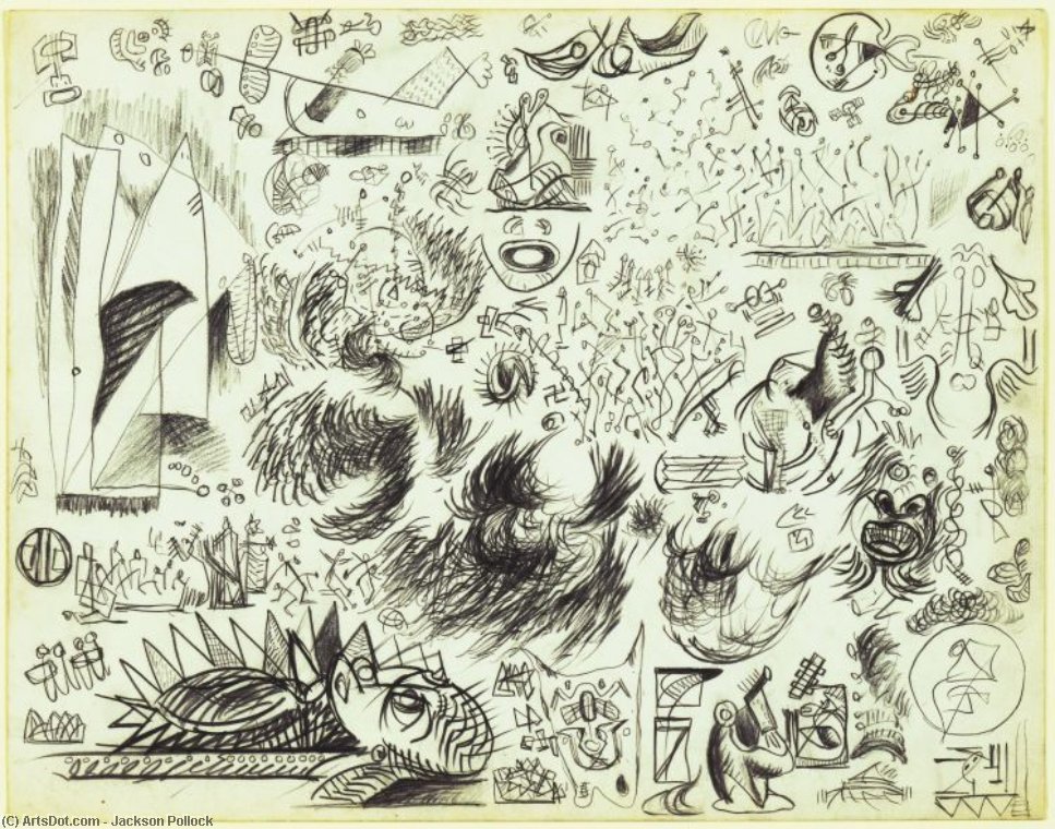 Wikioo.org - Bách khoa toàn thư về mỹ thuật - Vẽ tranh, Tác phẩm nghệ thuật Jackson Pollock - Sheet of Studies