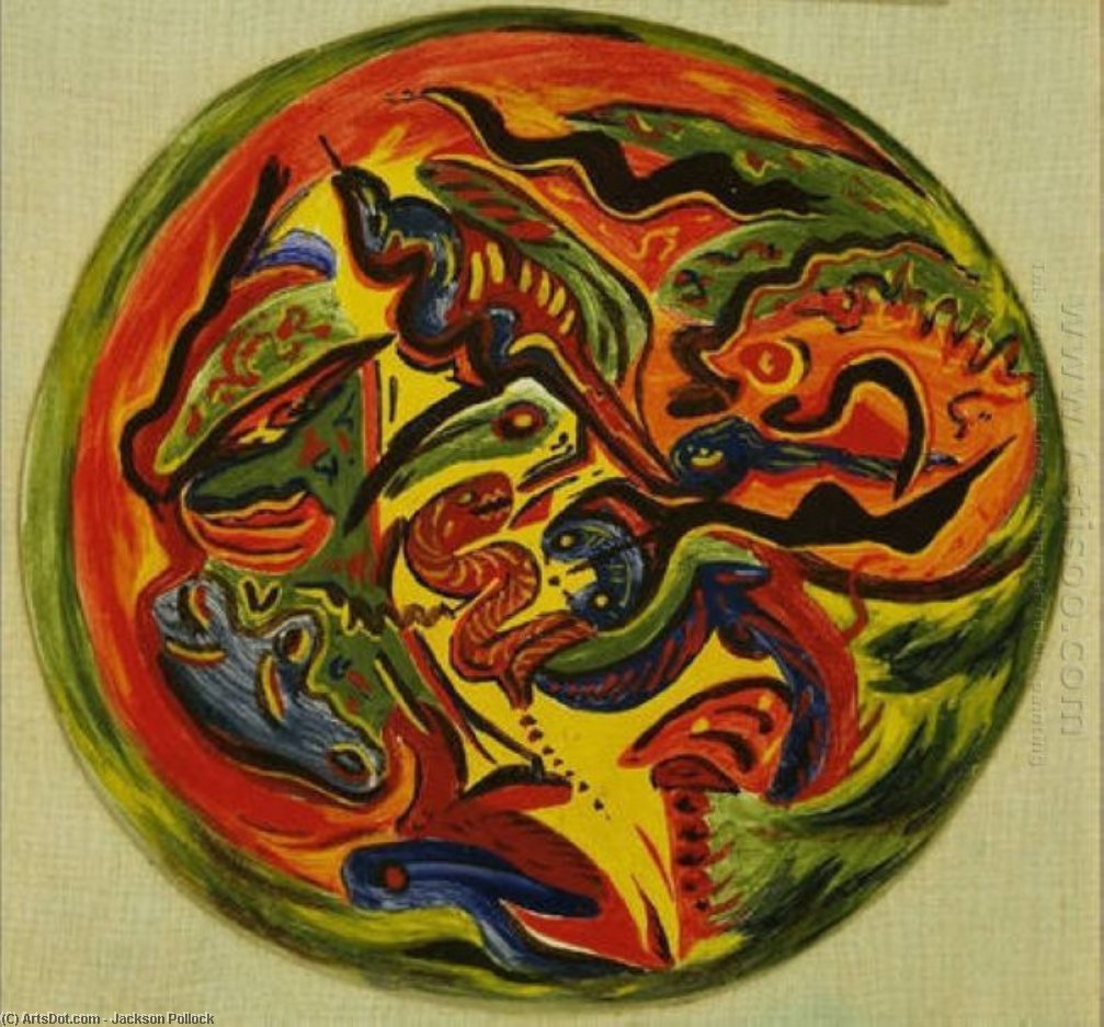 Wikoo.org - موسوعة الفنون الجميلة - اللوحة، العمل الفني Jackson Pollock - Circle
