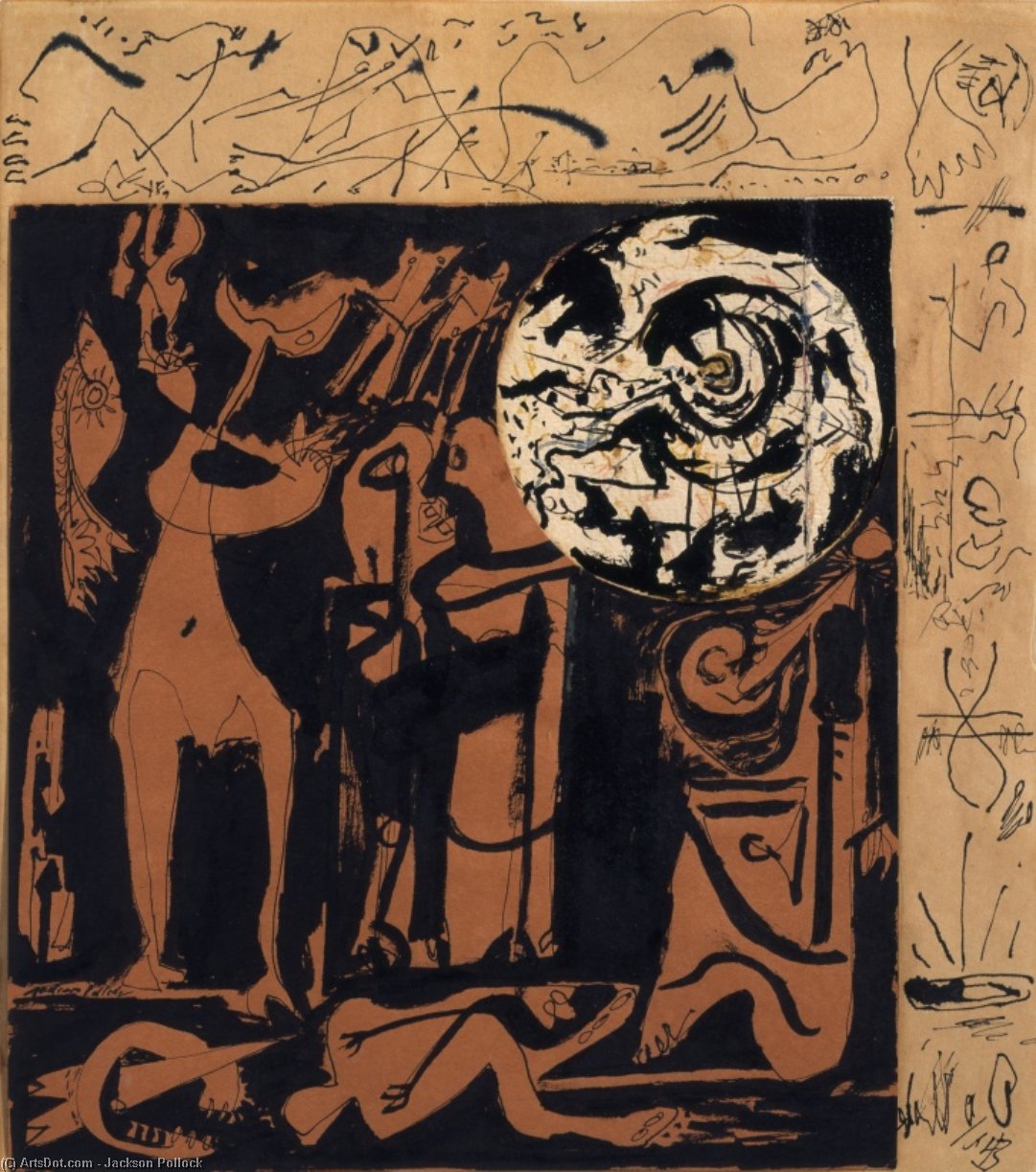 Wikioo.org - Bách khoa toàn thư về mỹ thuật - Vẽ tranh, Tác phẩm nghệ thuật Jackson Pollock - Untitled (13)