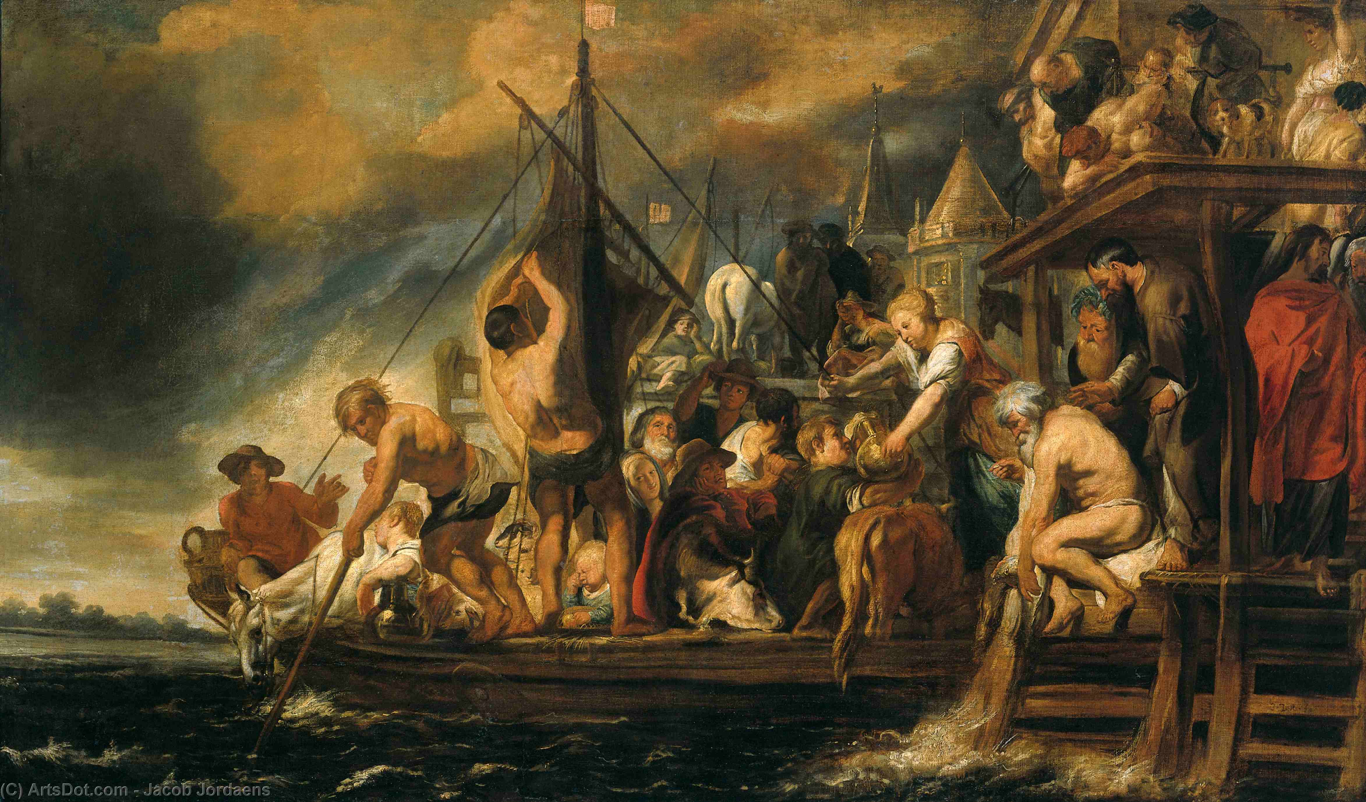 WikiOO.org - Encyclopedia of Fine Arts - Målning, konstverk Jacob Jordaens - The Miracle of the Obol in the Mouth of the Fish