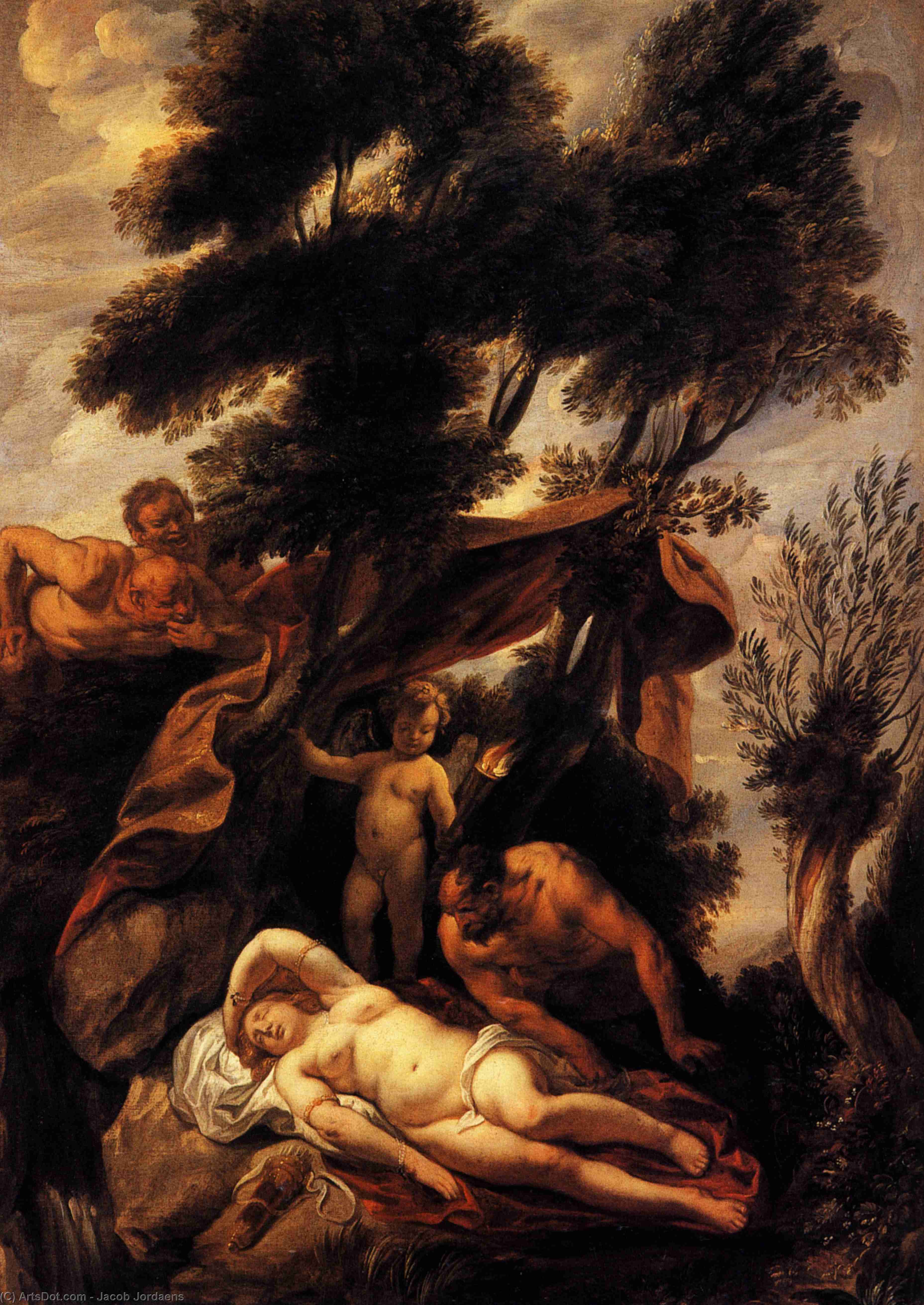 WikiOO.org - Enciklopedija dailės - Tapyba, meno kuriniai Jacob Jordaens - Sleep of Antiope