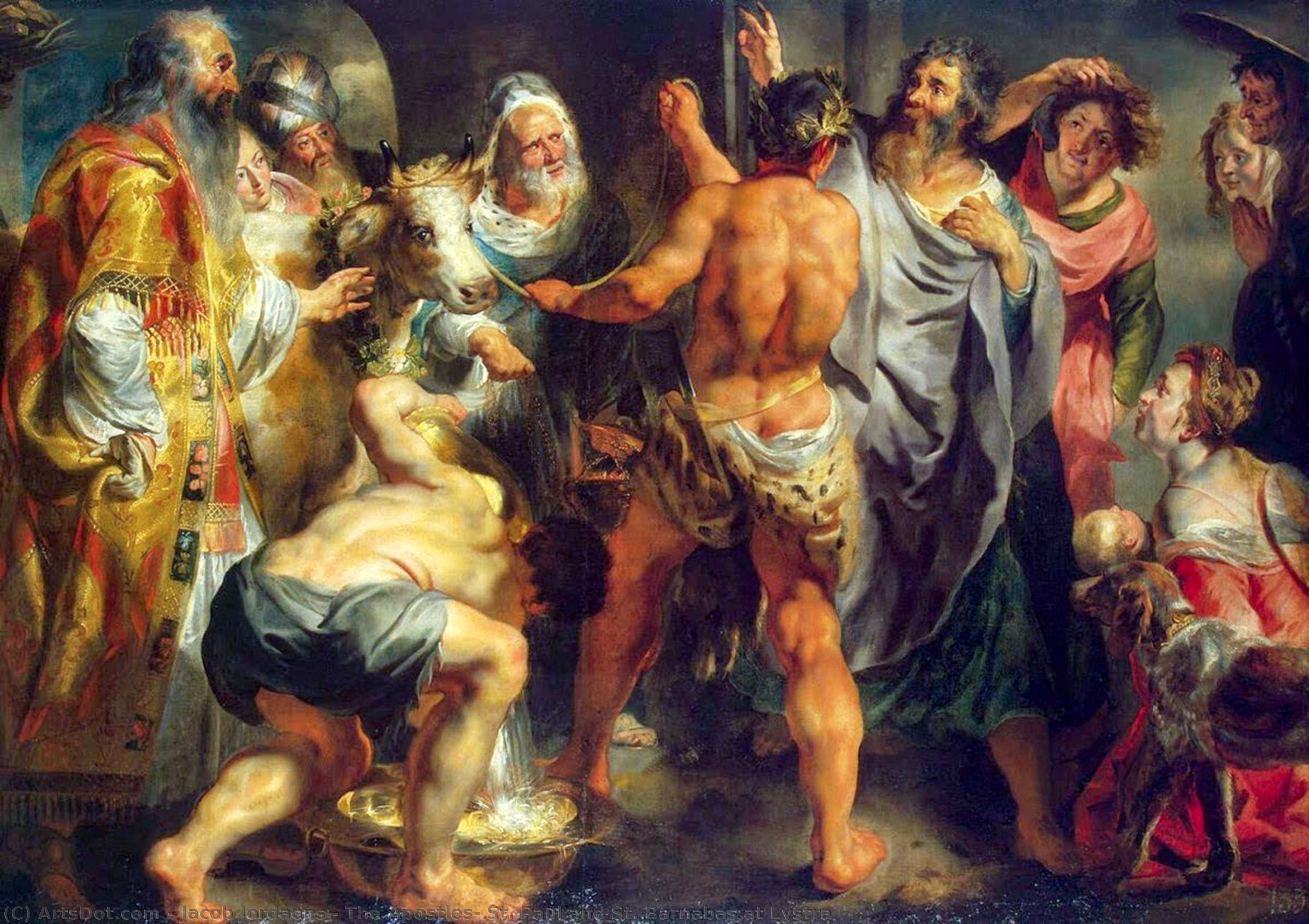 WikiOO.org - Encyclopedia of Fine Arts - Maleri, Artwork Jacob Jordaens - The Apostles, St. Paul and St. Barnabas at Lystra