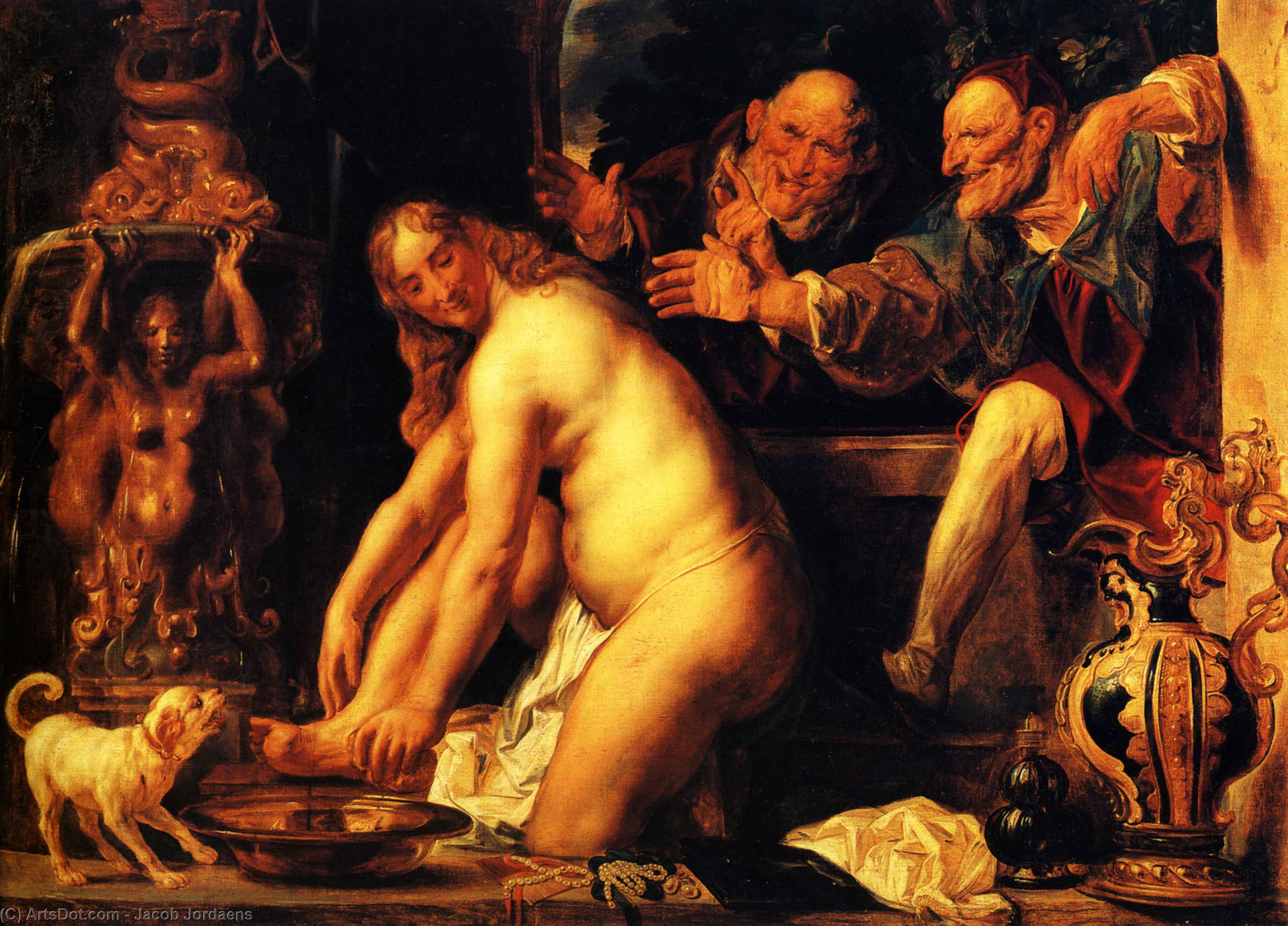 WikiOO.org - Encyclopedia of Fine Arts - Målning, konstverk Jacob Jordaens - Susanna and the Elders