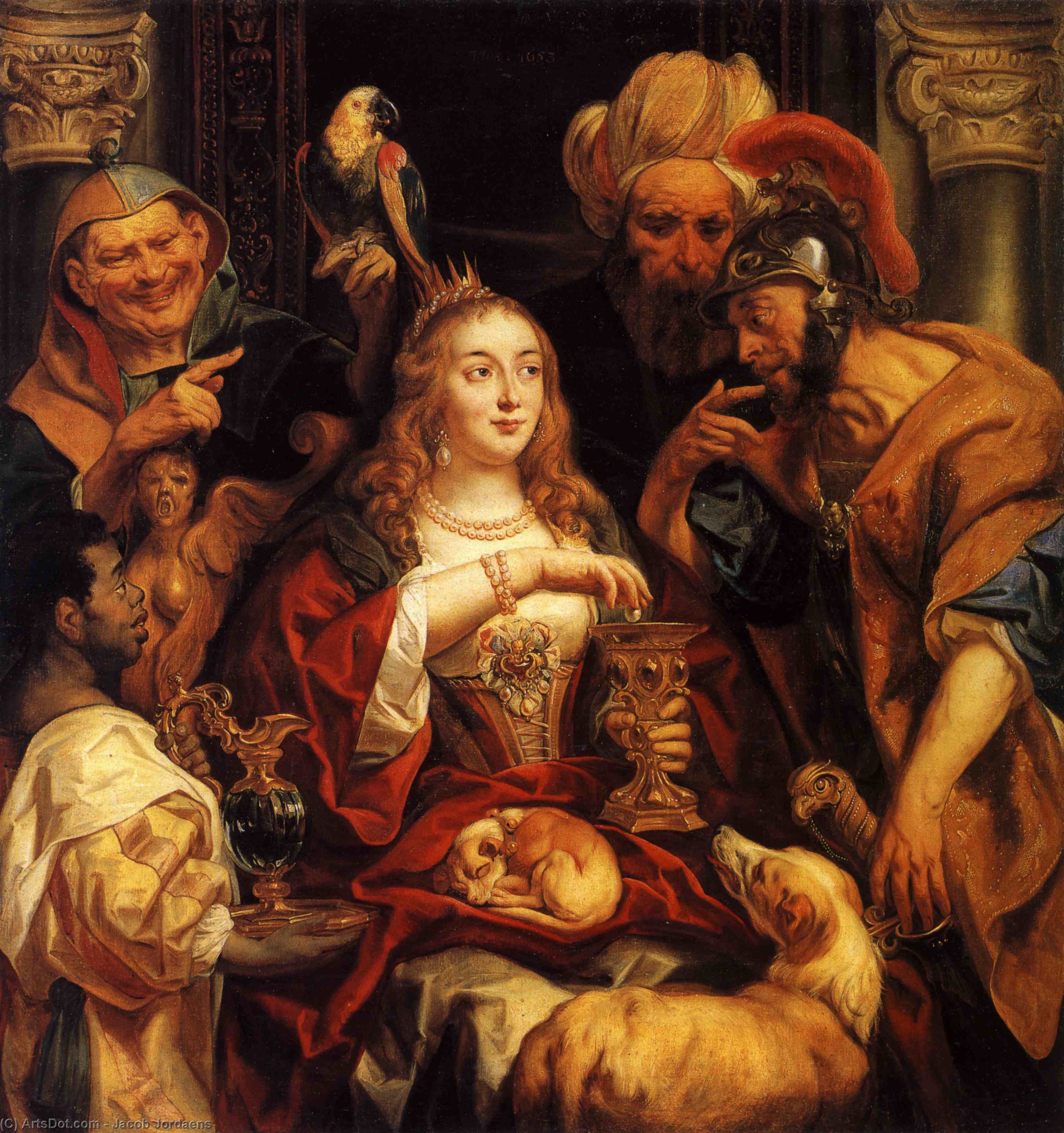 WikiOO.org - Enciclopédia das Belas Artes - Pintura, Arte por Jacob Jordaens - The Banquet of Cleopatra
