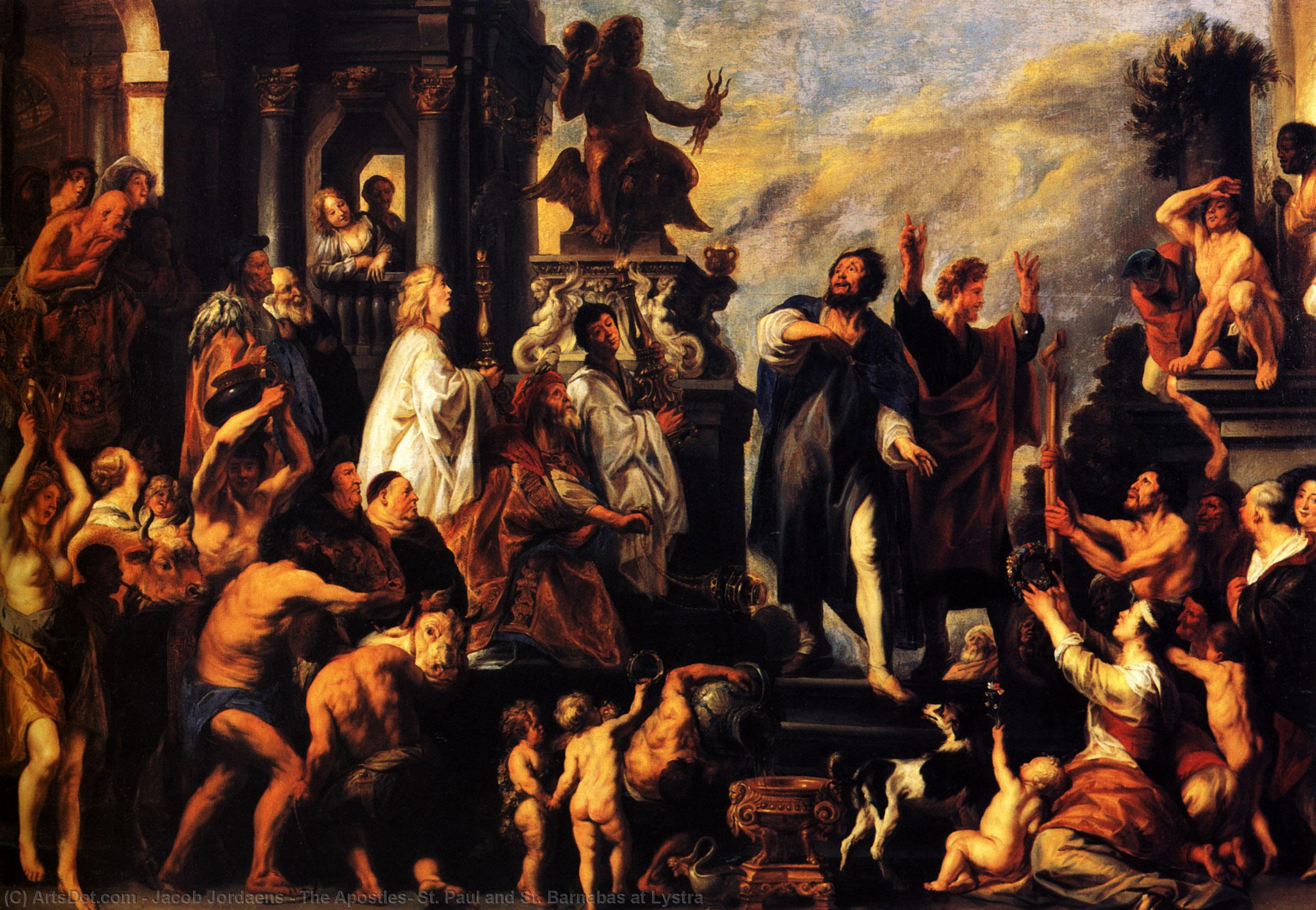 WikiOO.org - Εγκυκλοπαίδεια Καλών Τεχνών - Ζωγραφική, έργα τέχνης Jacob Jordaens - The Apostles, St. Paul and St. Barnabas at Lystra