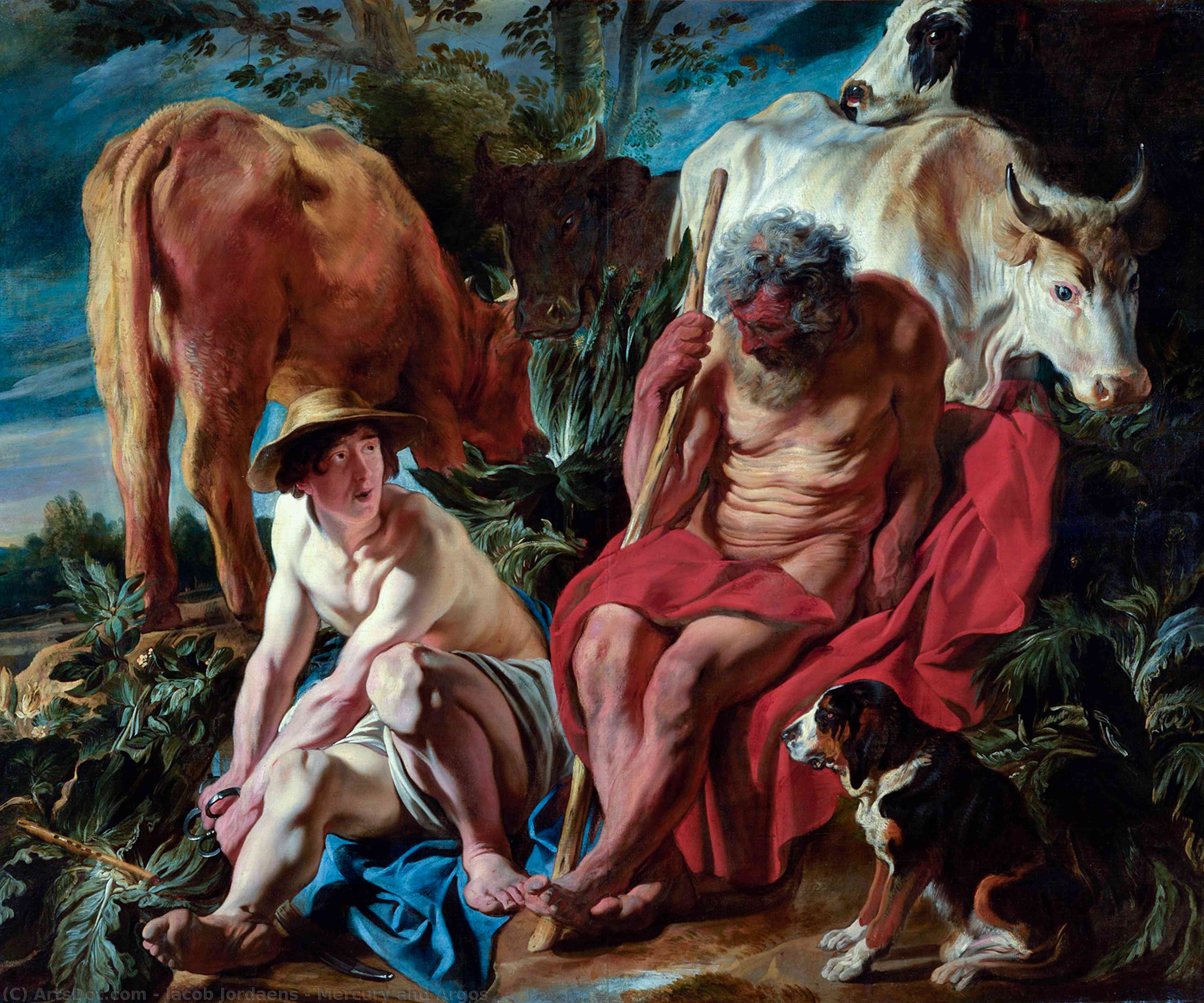 WikiOO.org - אנציקלופדיה לאמנויות יפות - ציור, יצירות אמנות Jacob Jordaens - Mercury and Argos