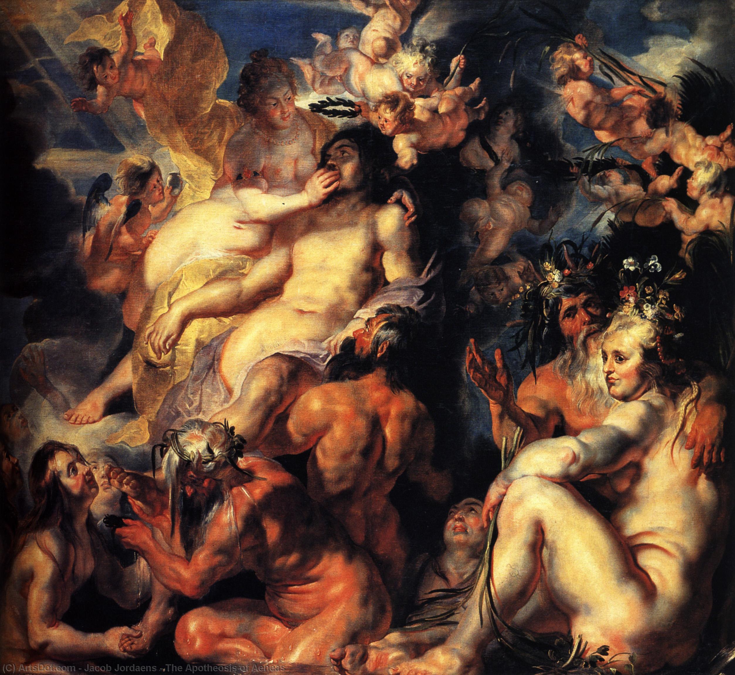 Wikioo.org - Bách khoa toàn thư về mỹ thuật - Vẽ tranh, Tác phẩm nghệ thuật Jacob Jordaens - The Apotheosis of Aeneas