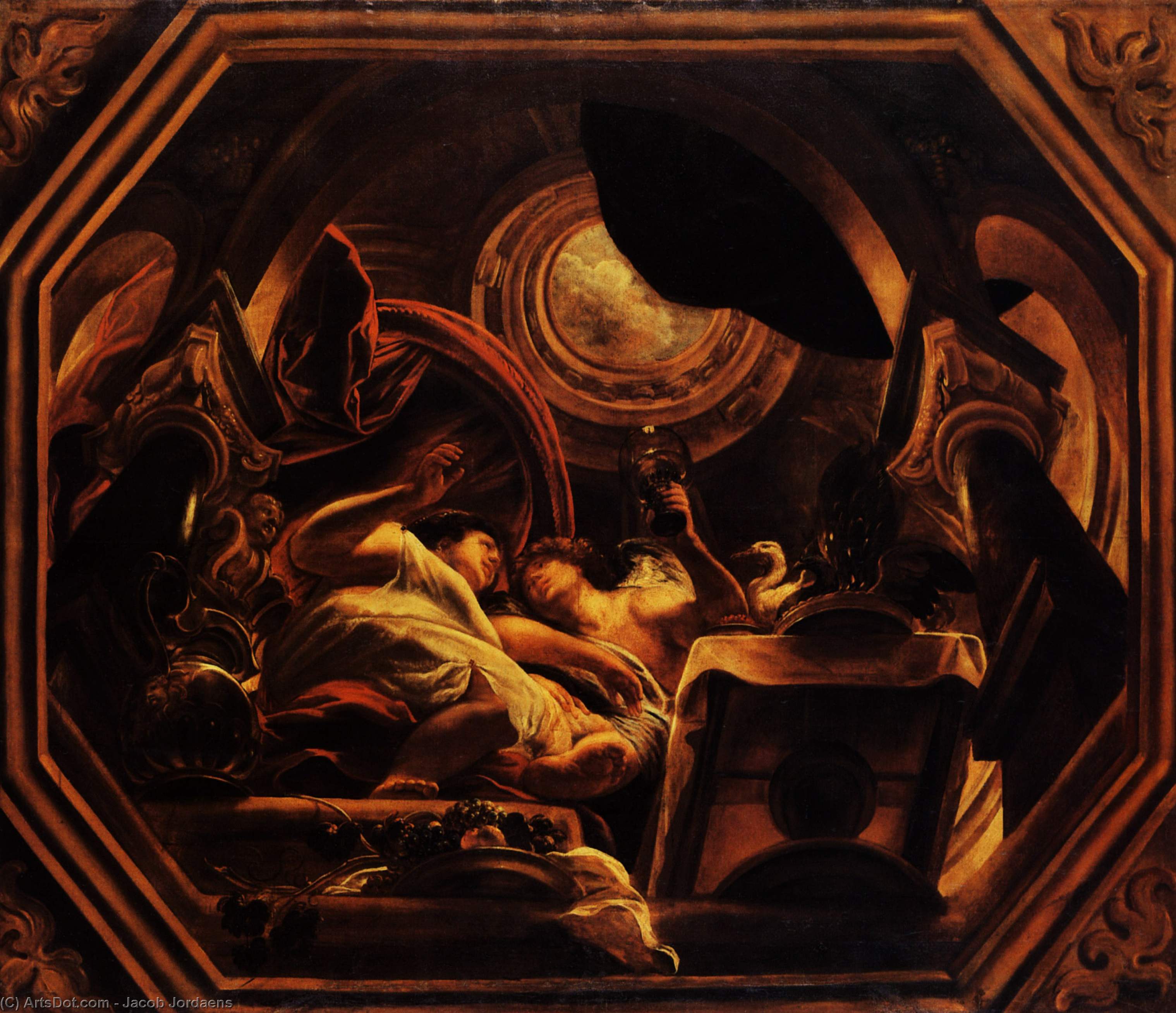 Wikioo.org – L'Enciclopedia delle Belle Arti - Pittura, Opere di Jacob Jordaens - amore di Cupido  e le  Psiche