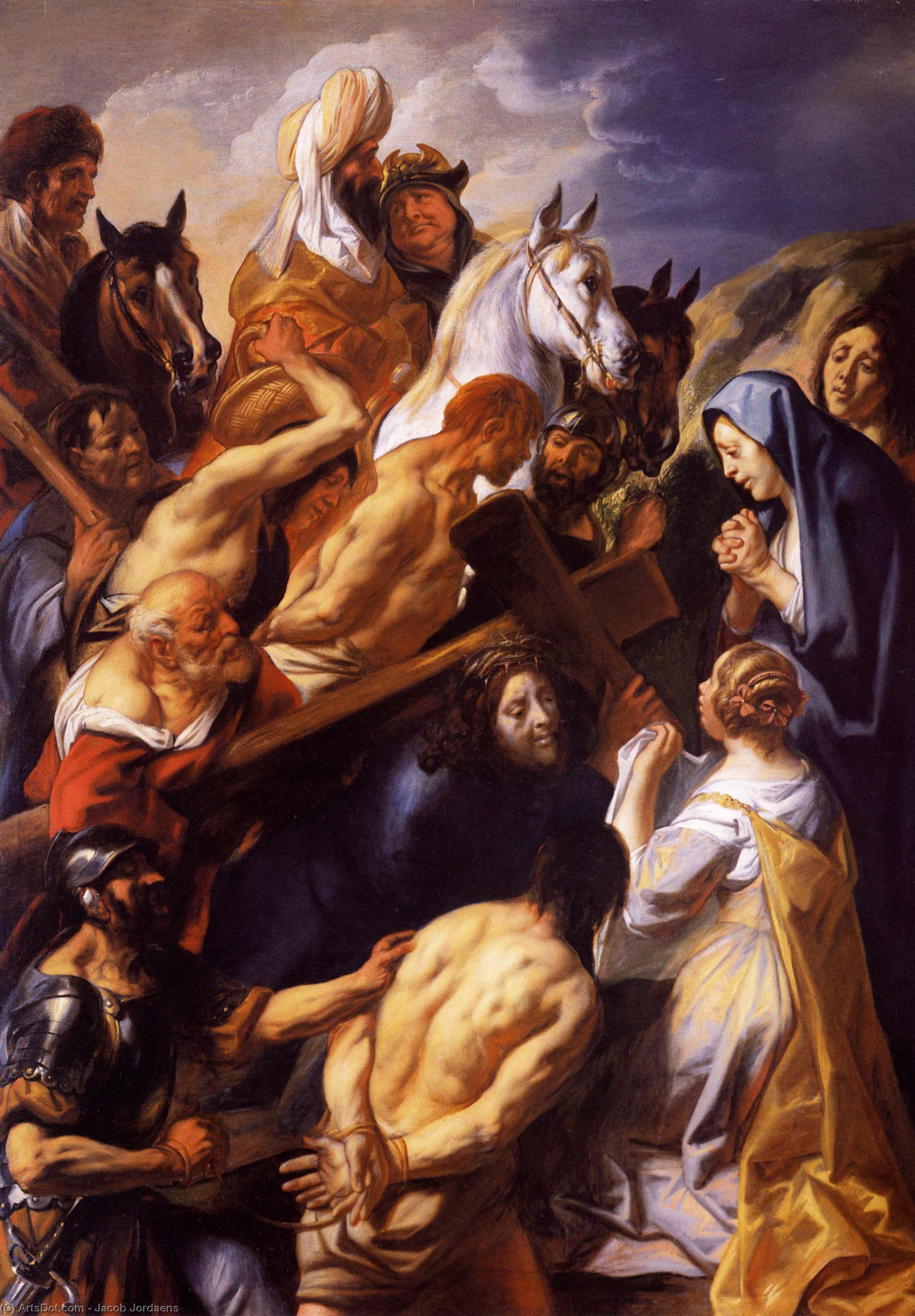 Wikioo.org – La Enciclopedia de las Bellas Artes - Pintura, Obras de arte de Jacob Jordaens - Cristo que lleva la Cross
