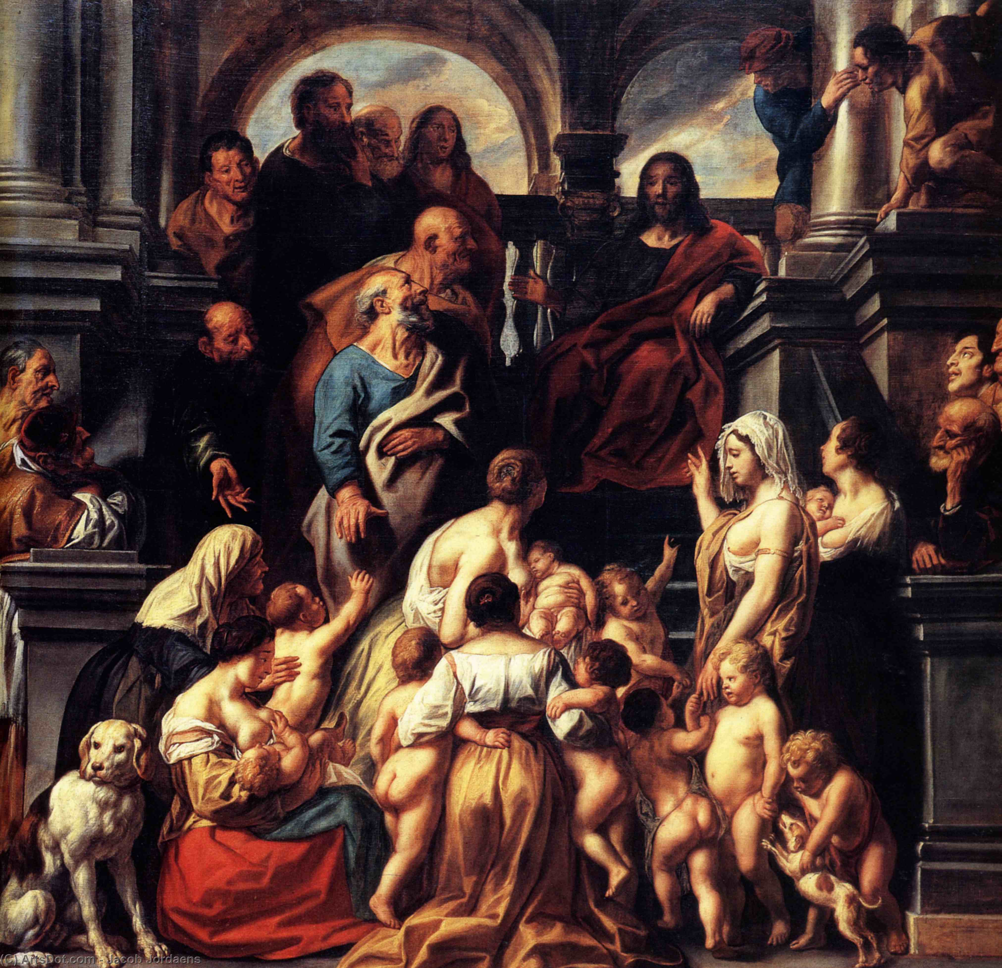 Wikioo.org - The Encyclopedia of Fine Arts - Painting, Artwork by Jacob Jordaens - Suffer the Little Children