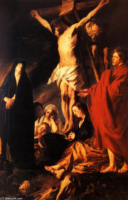 WikiOO.org - אנציקלופדיה לאמנויות יפות - ציור, יצירות אמנות Jacob Jordaens - Christ on a Cross
