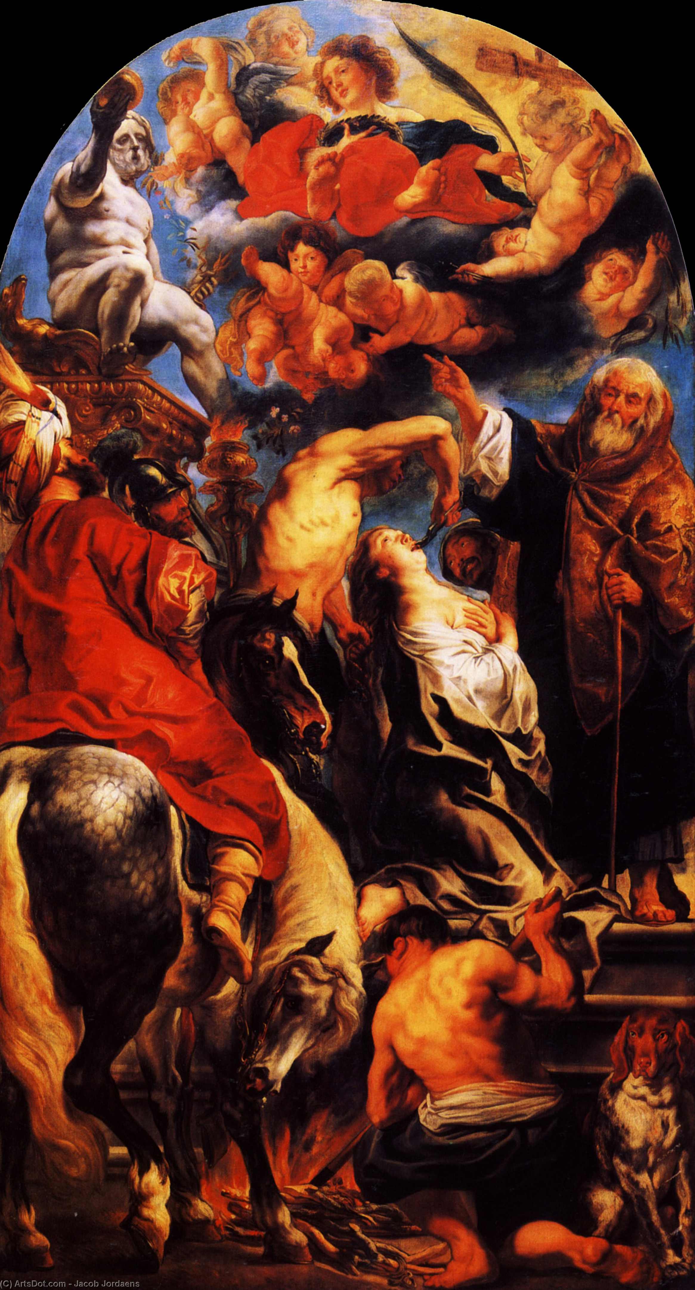 Wikoo.org - موسوعة الفنون الجميلة - اللوحة، العمل الفني Jacob Jordaens - The Martyrdom of St. Apollonia