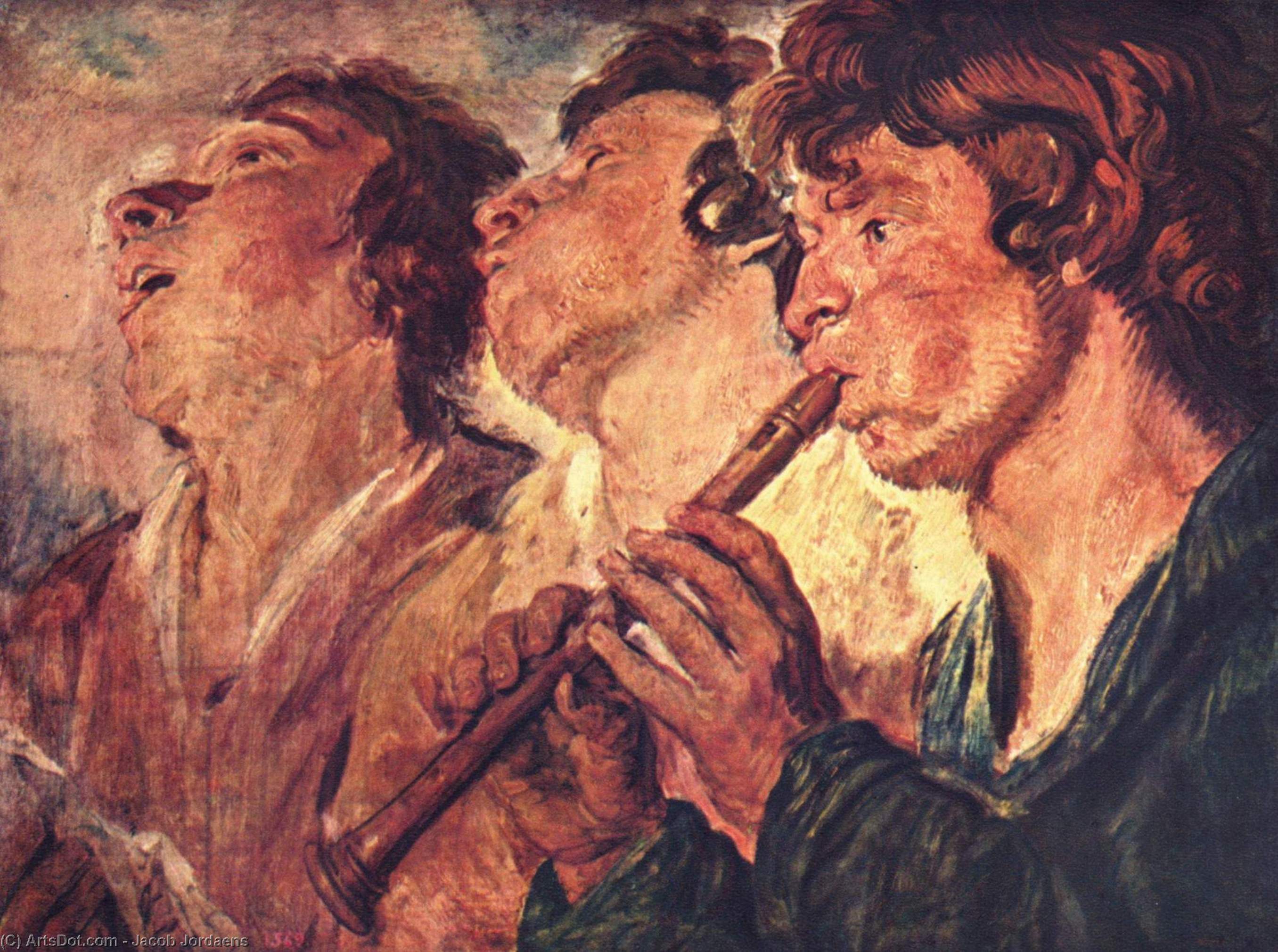 WikiOO.org - دایره المعارف هنرهای زیبا - نقاشی، آثار هنری Jacob Jordaens - Three Musicians