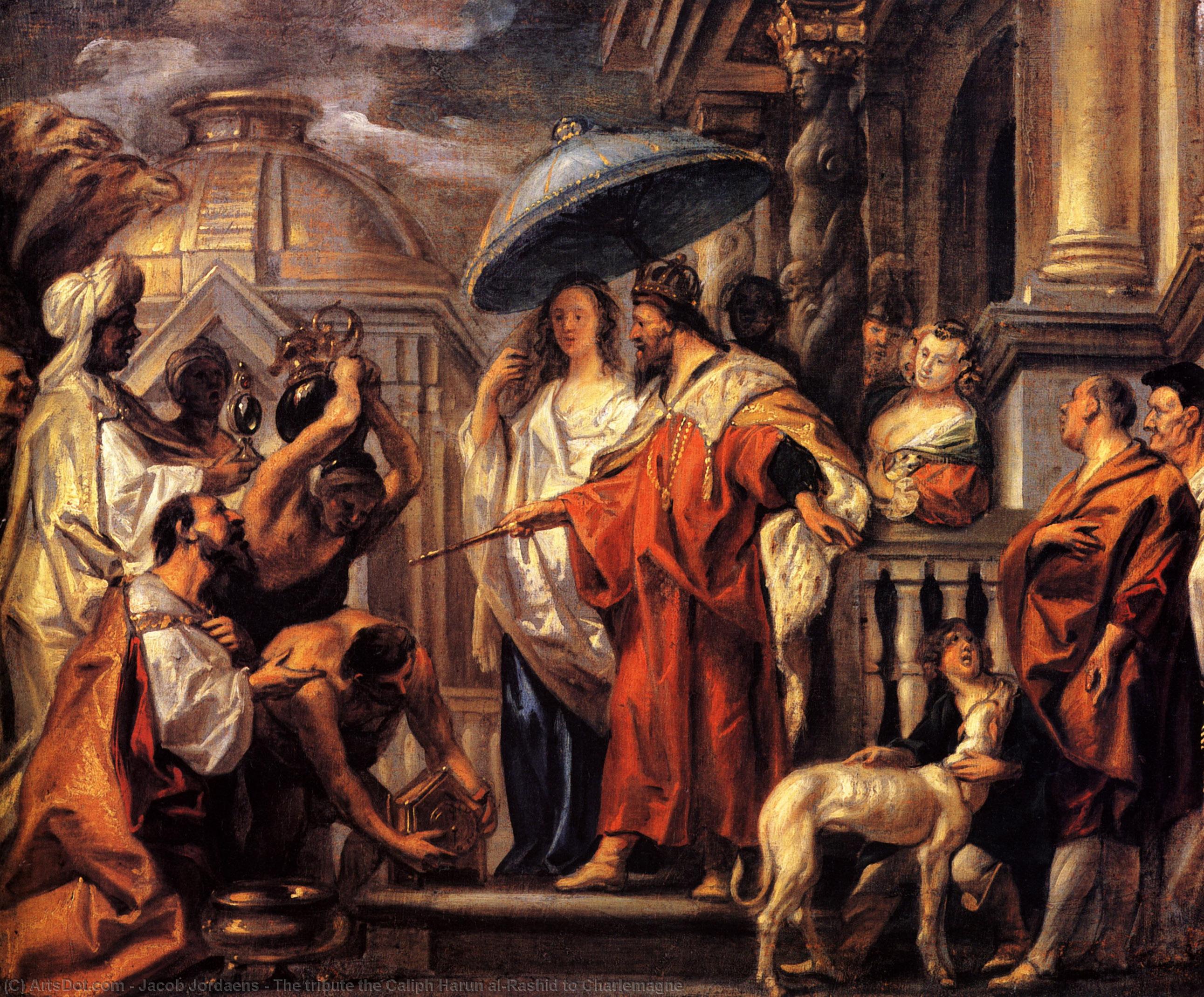 Wikioo.org - The Encyclopedia of Fine Arts - Painting, Artwork by Jacob Jordaens - The tribute the Caliph Harun al-Rashid to Charlemagne