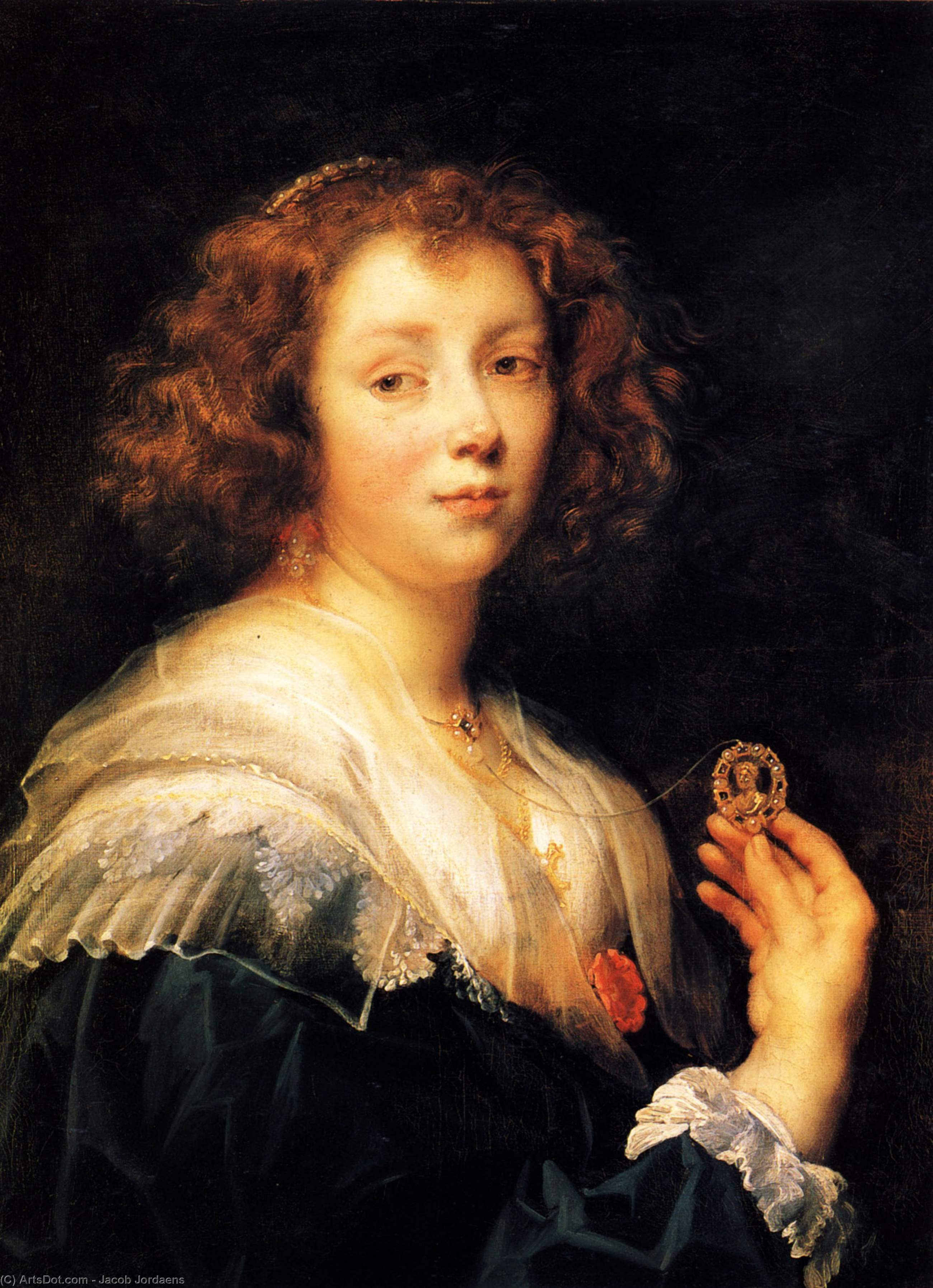 Wikioo.org – L'Enciclopedia delle Belle Arti - Pittura, Opere di Jacob Jordaens - ritratto di una giovani signora