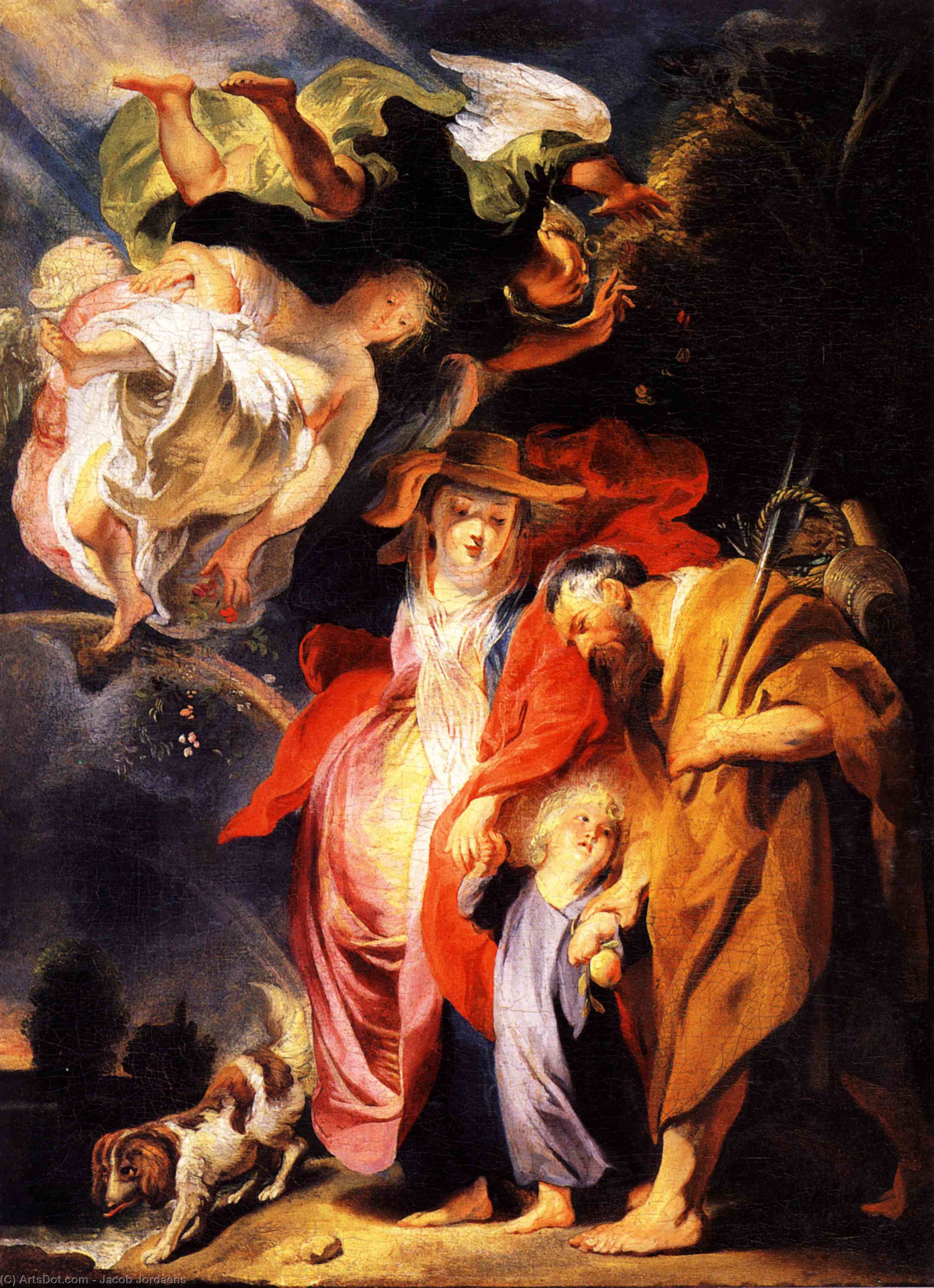 Wikioo.org - สารานุกรมวิจิตรศิลป์ - จิตรกรรม Jacob Jordaens - The Return from Egypt of the Holy Family