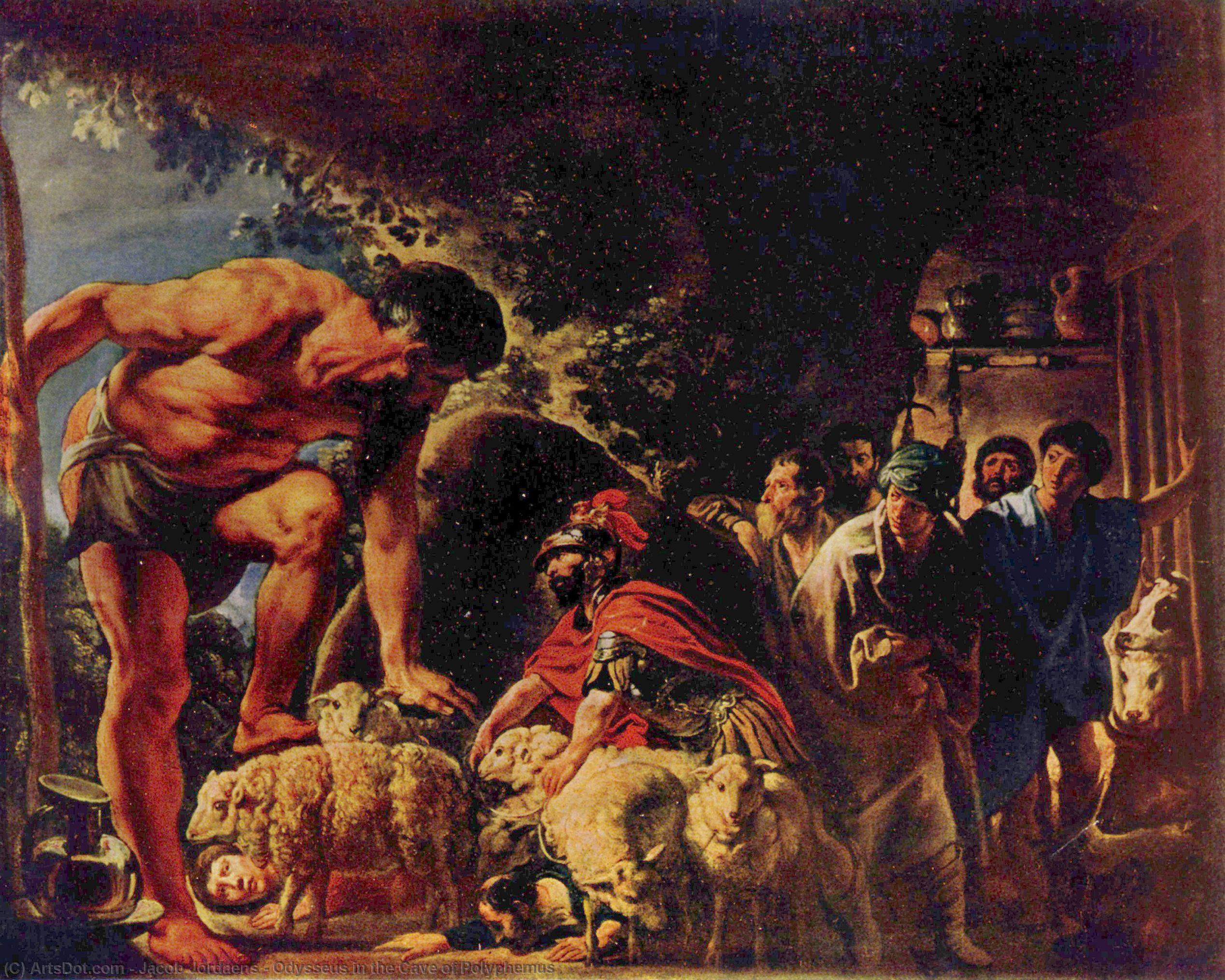 WikiOO.org - אנציקלופדיה לאמנויות יפות - ציור, יצירות אמנות Jacob Jordaens - Odysseus in the Cave of Polyphemus
