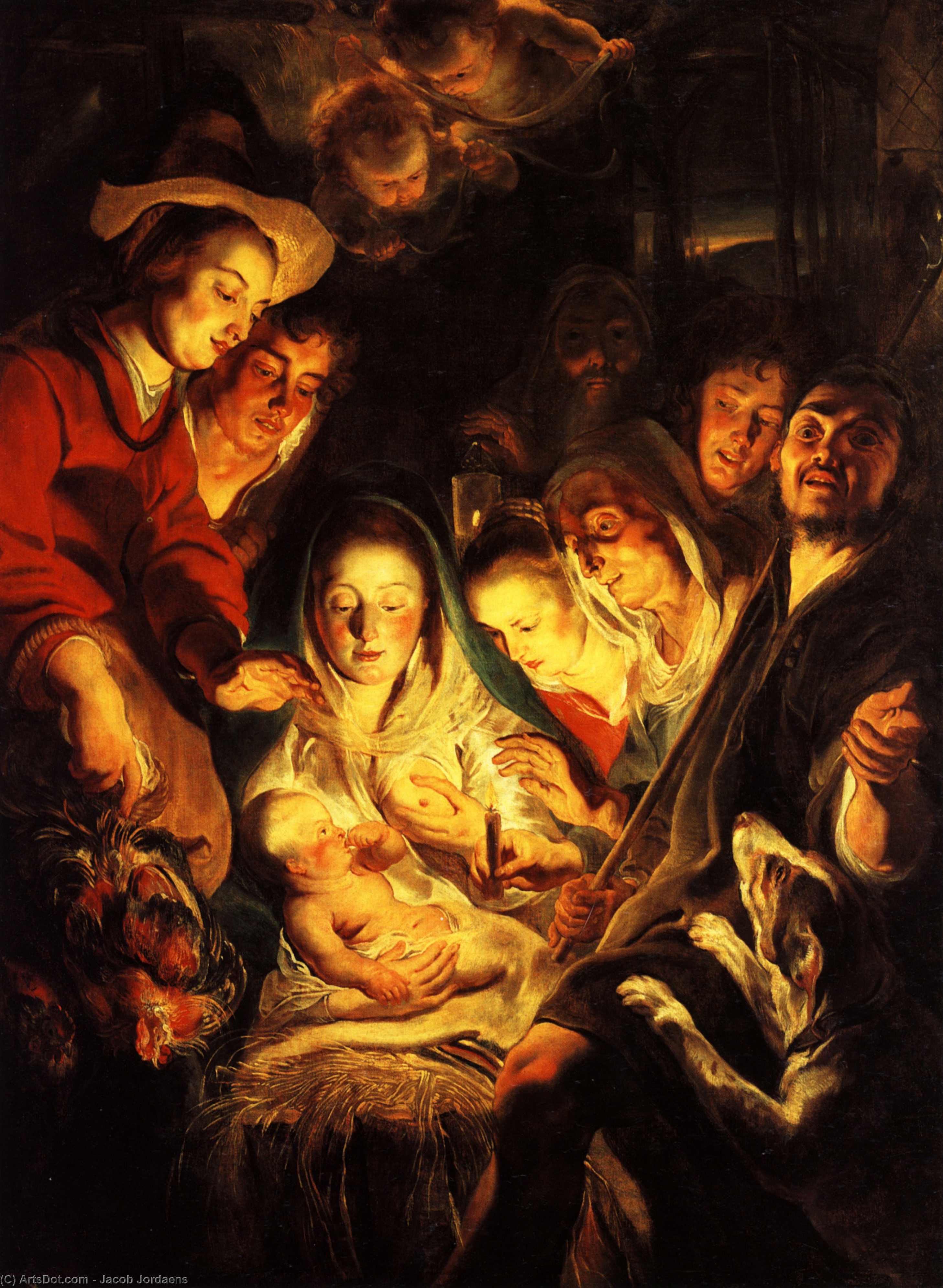 Wikioo.org - The Encyclopedia of Fine Arts - Painting, Artwork by Jacob Jordaens - Adoration of the Shepherds