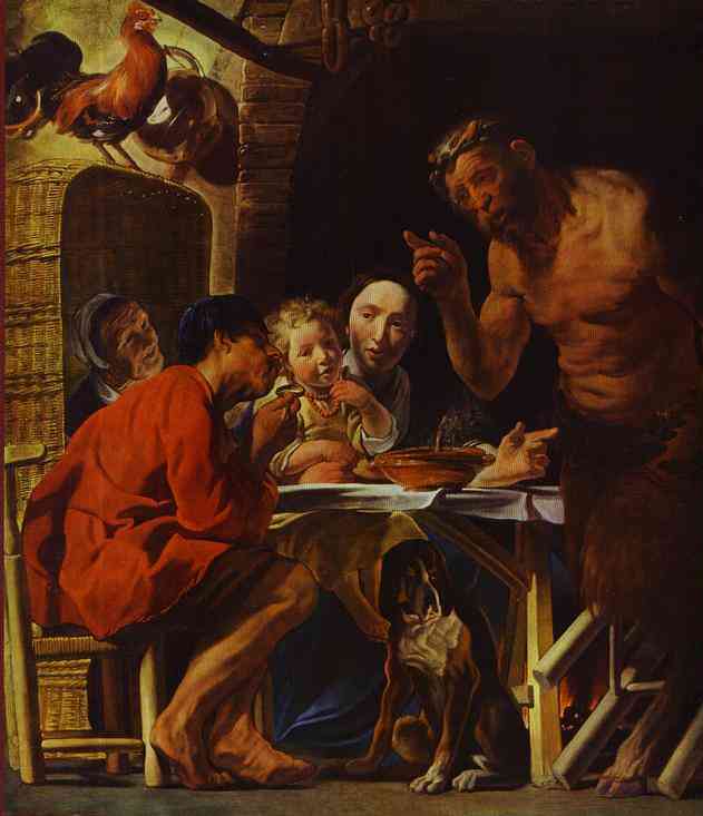 WikiOO.org - Εγκυκλοπαίδεια Καλών Τεχνών - Ζωγραφική, έργα τέχνης Jacob Jordaens - The Peasants and the Satyr