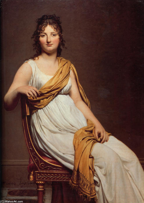 Wikoo.org - موسوعة الفنون الجميلة - اللوحة، العمل الفني Jacques Louis David - Portrait of Madame Raymond de Verninac