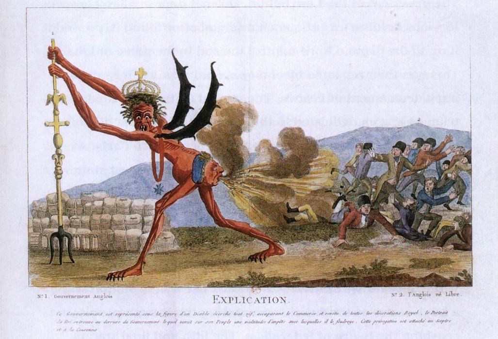 WikiOO.org - Encyclopedia of Fine Arts - Lukisan, Artwork Jacques Louis David - Caricature of the English Government