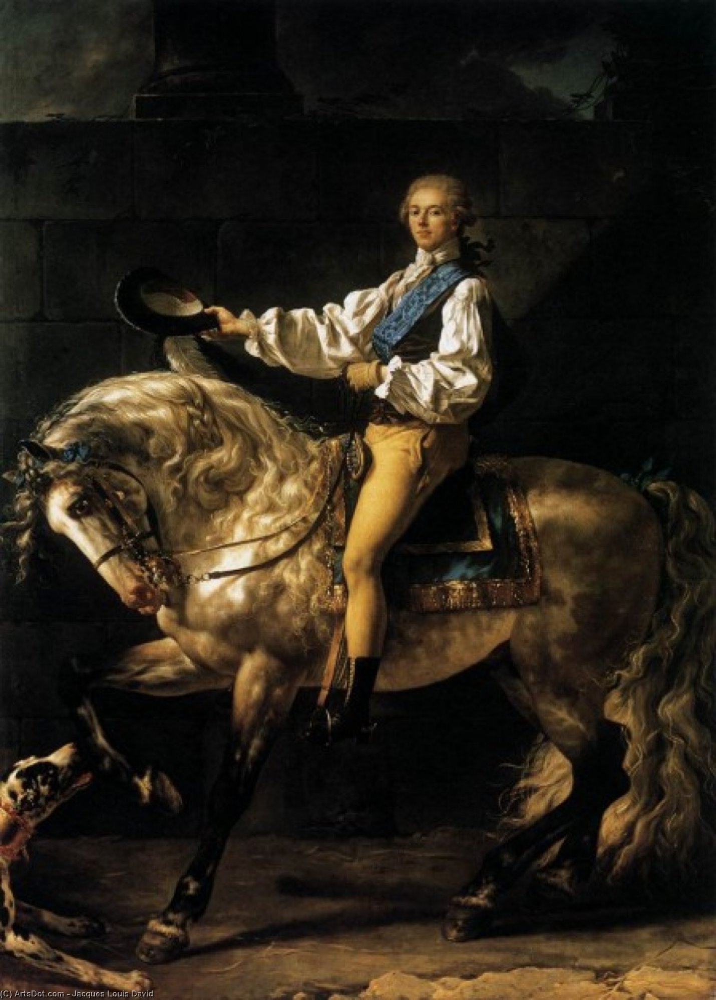 Wikioo.org - The Encyclopedia of Fine Arts - Painting, Artwork by Jacques Louis David - Equestrian Portrait of Stanislas Kostka Potocki