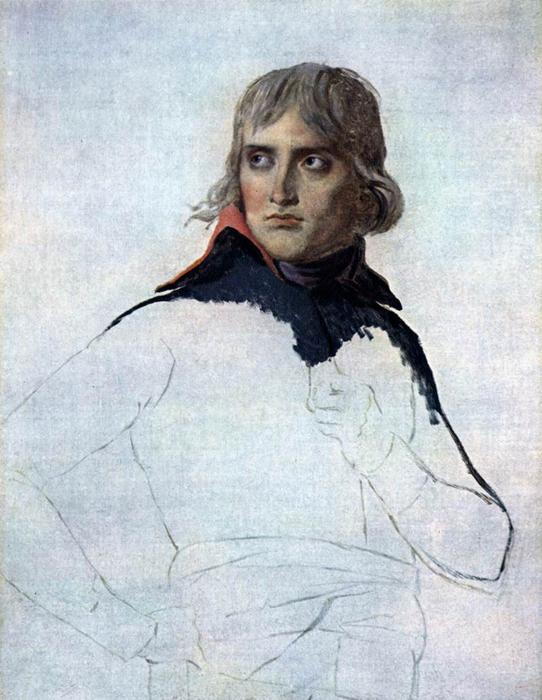 Wikoo.org - موسوعة الفنون الجميلة - اللوحة، العمل الفني Jacques Louis David - Unfinished portrait of General Bonaparte