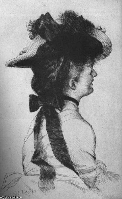 WikiOO.org - Encyclopedia of Fine Arts - Lukisan, Artwork James Jacques Joseph Tissot - Rubens Hat