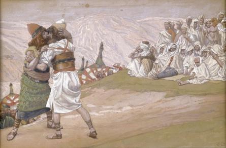 Wikioo.org - The Encyclopedia of Fine Arts - Painting, Artwork by James Jacques Joseph Tissot - The Meeting of Esau and Jacob
