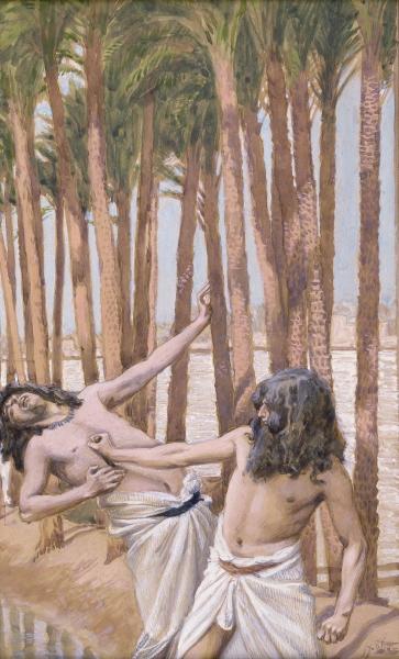 WikiOO.org - Encyclopedia of Fine Arts - Maľba, Artwork James Jacques Joseph Tissot - Moses Slays an Egyptian
