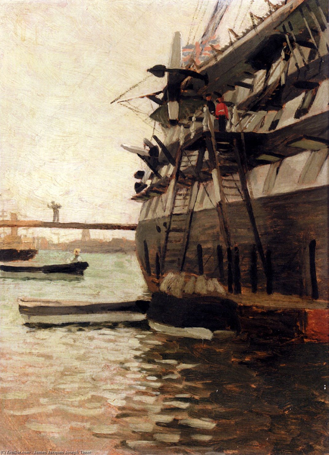 WikiOO.org - Encyclopedia of Fine Arts - Lukisan, Artwork James Jacques Joseph Tissot - The Hull Of A Battle Ship