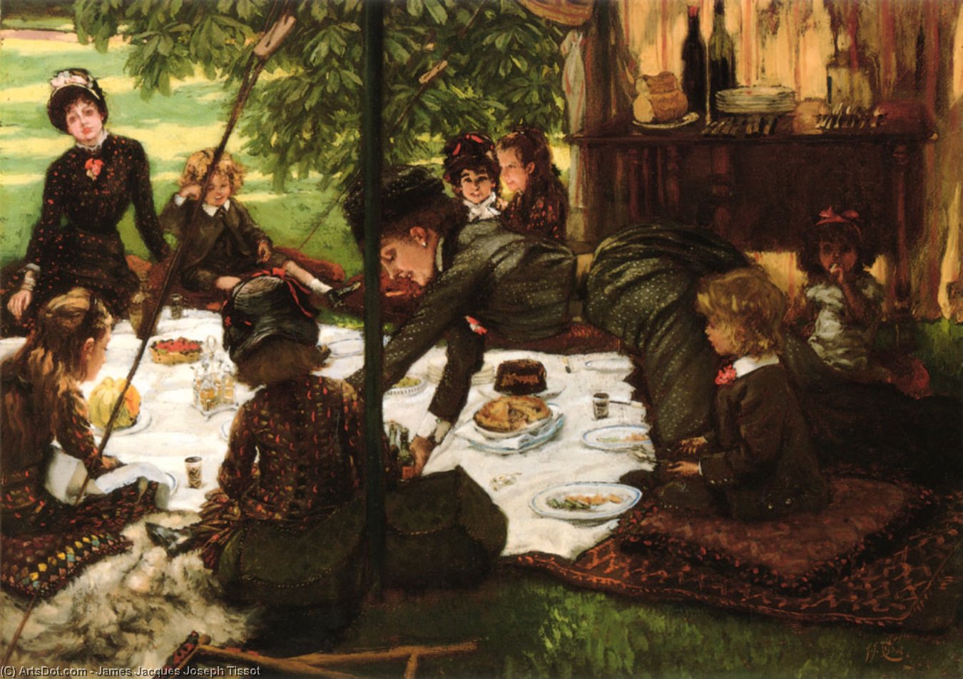 WikiOO.org - Encyclopedia of Fine Arts - Lukisan, Artwork James Jacques Joseph Tissot - Children's Party