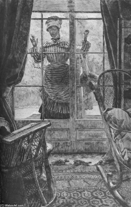 Wikioo.org – L'Enciclopedia delle Belle Arti - Pittura, Opere di James Jacques Joseph Tissot - donna al finestra