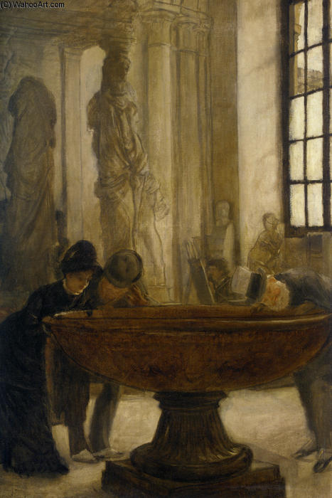 WikiOO.org - Enciclopédia das Belas Artes - Pintura, Arte por James Jacques Joseph Tissot - At The Louvre