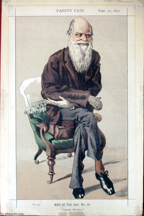 Wikioo.org - The Encyclopedia of Fine Arts - Painting, Artwork by James Jacques Joseph Tissot - Caricature of Charles Darwin from Vanity Fair magazine