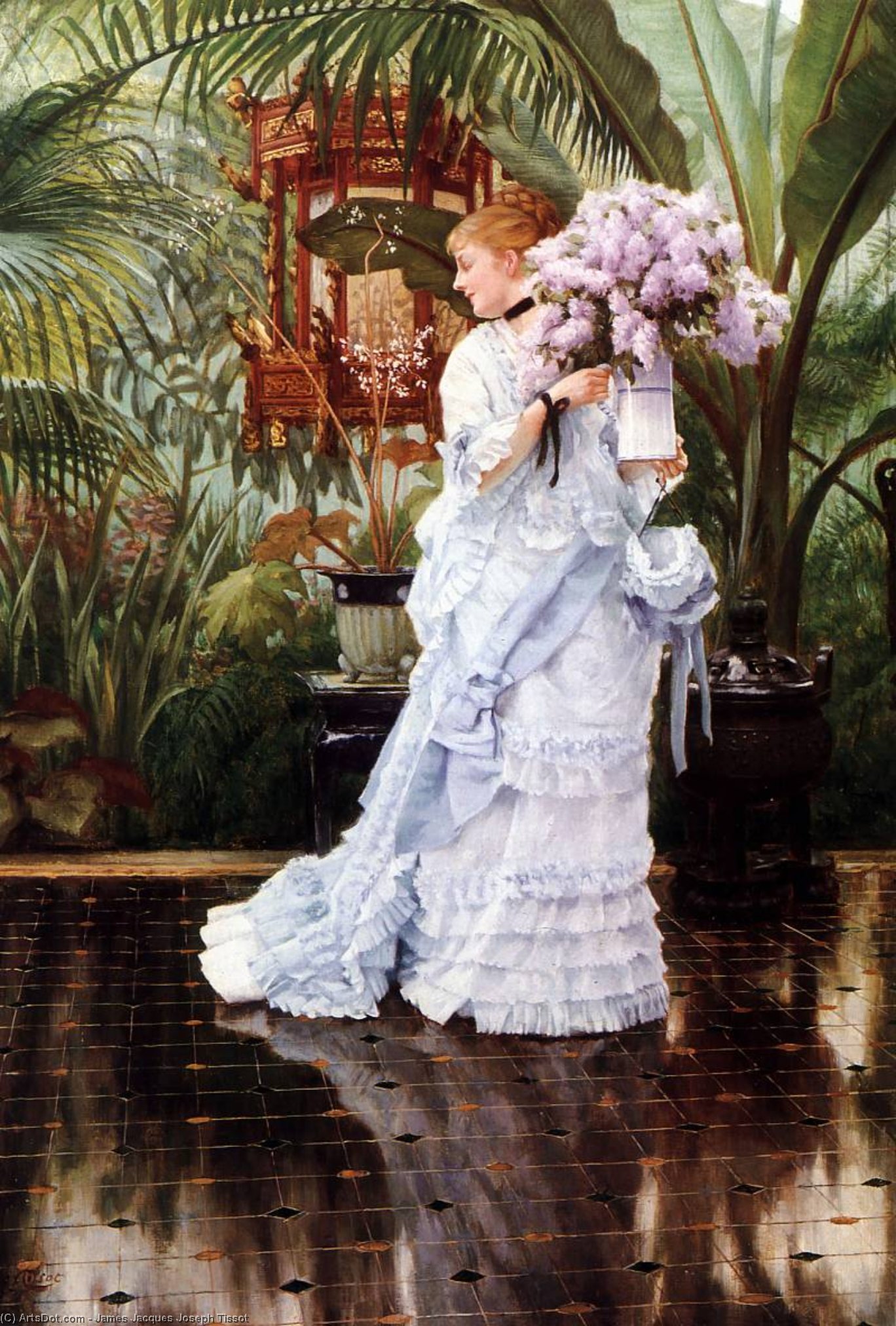 WikiOO.org - Encyclopedia of Fine Arts - Maalaus, taideteos James Jacques Joseph Tissot - The Bunch of Lilacs