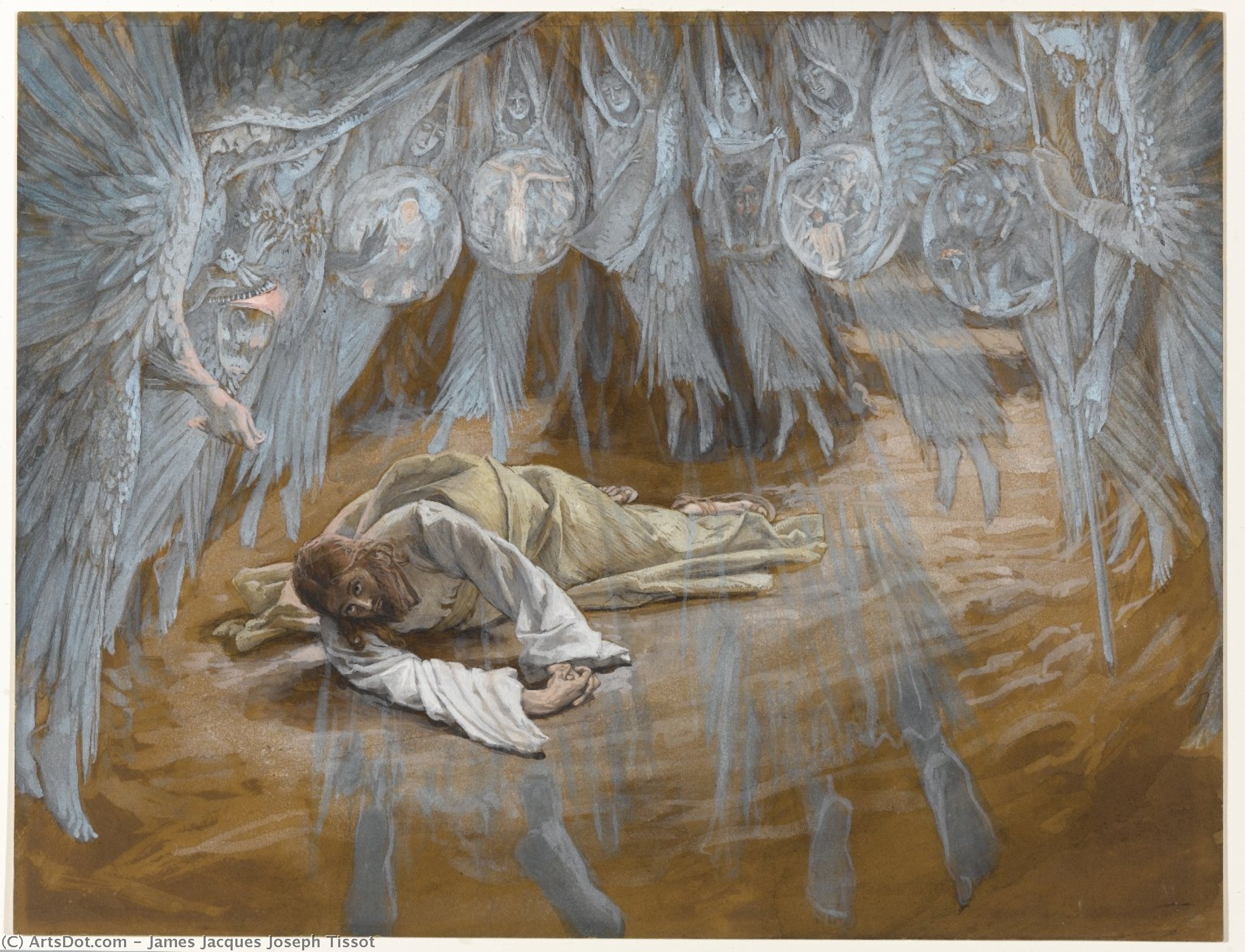WikiOO.org - Encyclopedia of Fine Arts - Schilderen, Artwork James Jacques Joseph Tissot - The Grotto of the Agony