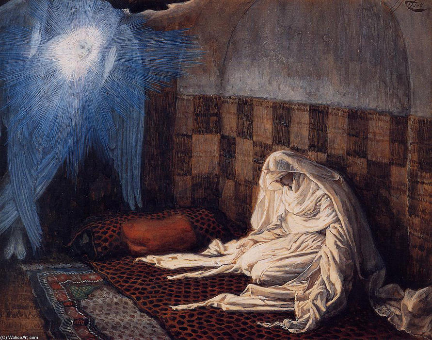 WikiOO.org - Encyclopedia of Fine Arts - Lukisan, Artwork James Jacques Joseph Tissot - Annunciation, illustration for 'The Life of Christ'