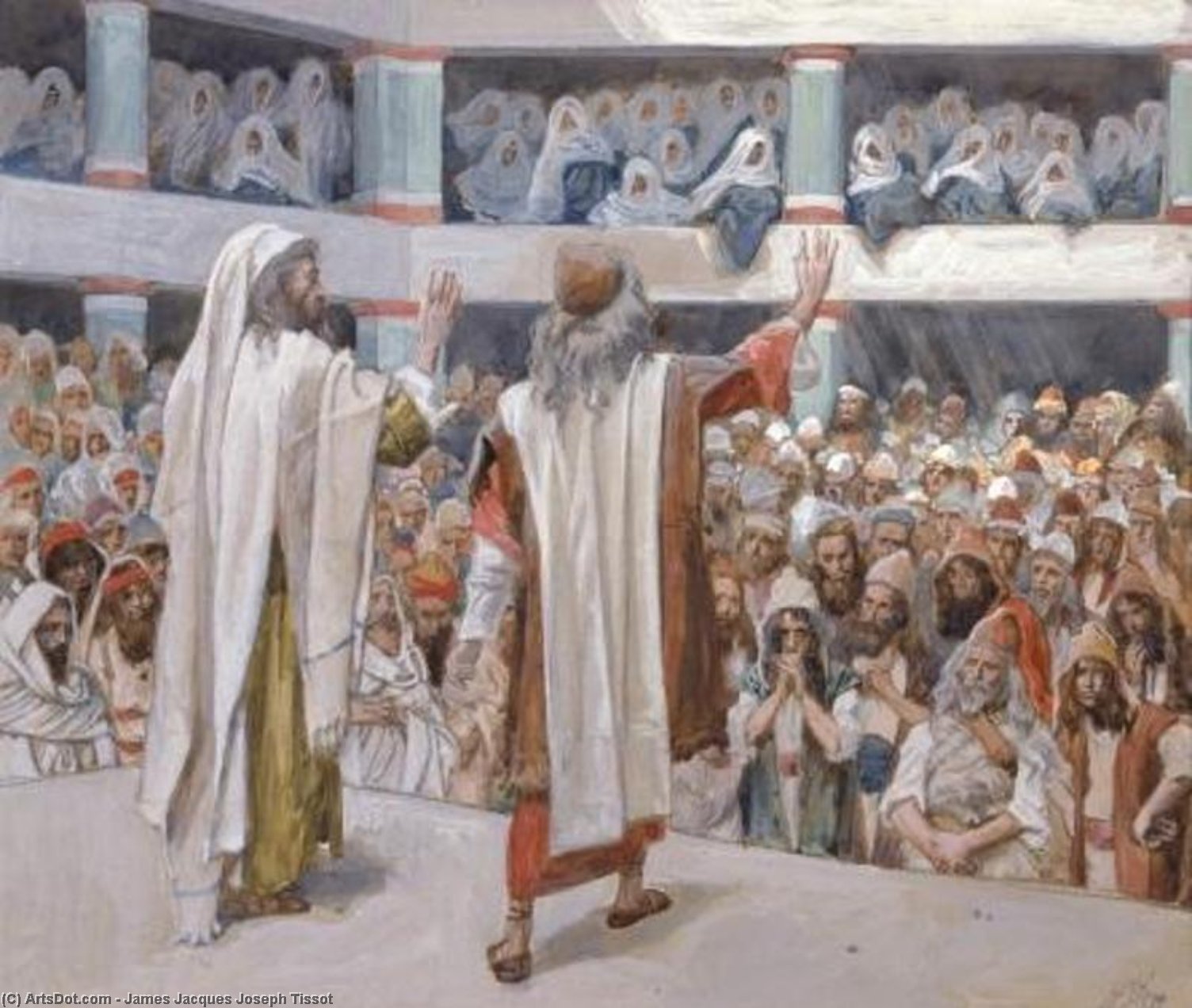 Wikioo.org - The Encyclopedia of Fine Arts - Painting, Artwork by James Jacques Joseph Tissot - Moses and Aaron Speak to the People
