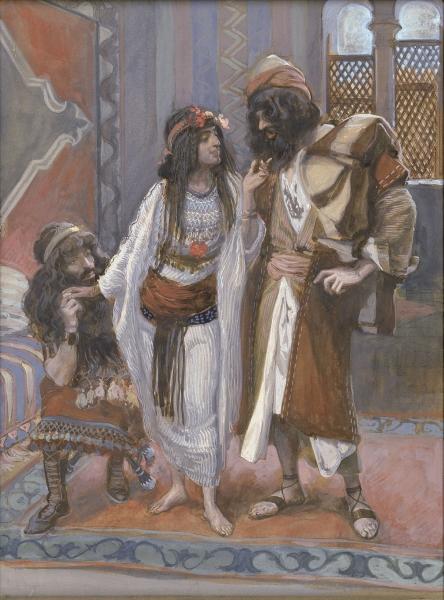 Wikioo.org - Encyklopedia Sztuk Pięknych - Malarstwo, Grafika James Jacques Joseph Tissot - The Harlot of Jericho and the Two Spies