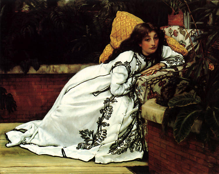 Wikioo.org - The Encyclopedia of Fine Arts - Painting, Artwork by James Jacques Joseph Tissot - A Girl in an Armchair