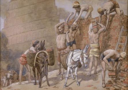 Wikioo.org - สารานุกรมวิจิตรศิลป์ - จิตรกรรม James Jacques Joseph Tissot - Building the Tower of Babel