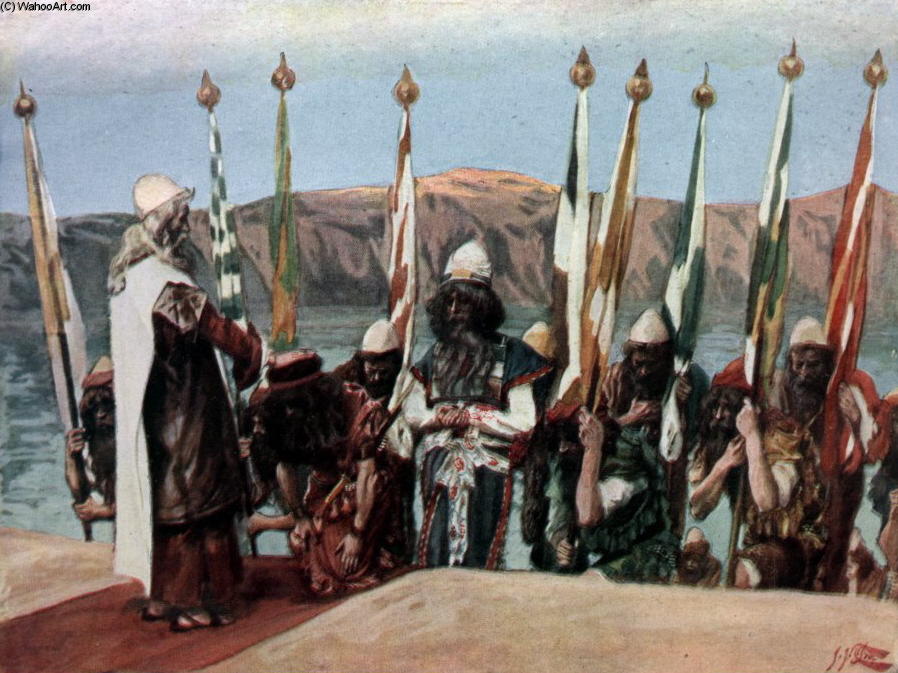 Wikioo.org - The Encyclopedia of Fine Arts - Painting, Artwork by James Jacques Joseph Tissot - Moses Blesses Joshua Before the High Priest