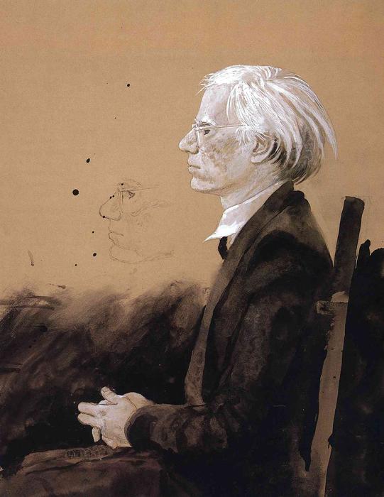 Wikioo.org - The Encyclopedia of Fine Arts - Painting, Artwork by Jamie Wyeth - Andy Warhol - Facing Left