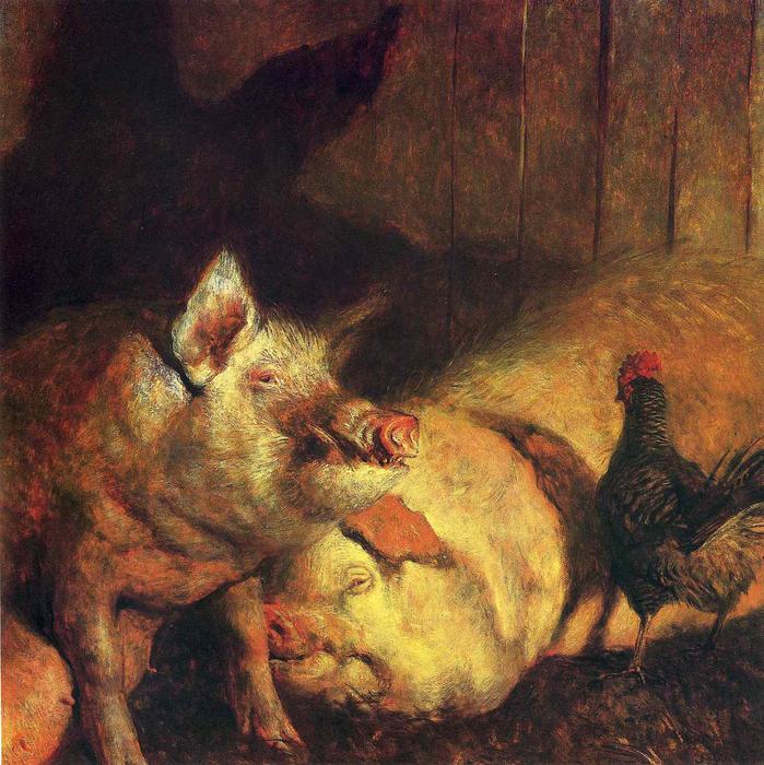 Wikoo.org - موسوعة الفنون الجميلة - اللوحة، العمل الفني Jamie Wyeth - Night Pigs