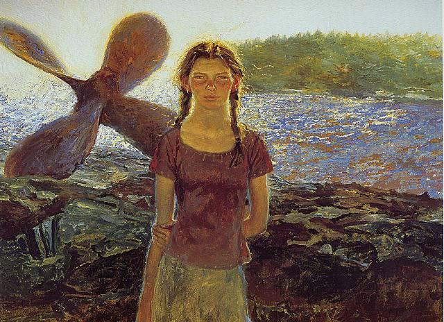 Wikioo.org - The Encyclopedia of Fine Arts - Painting, Artwork by Jamie Wyeth - Katie on Southern